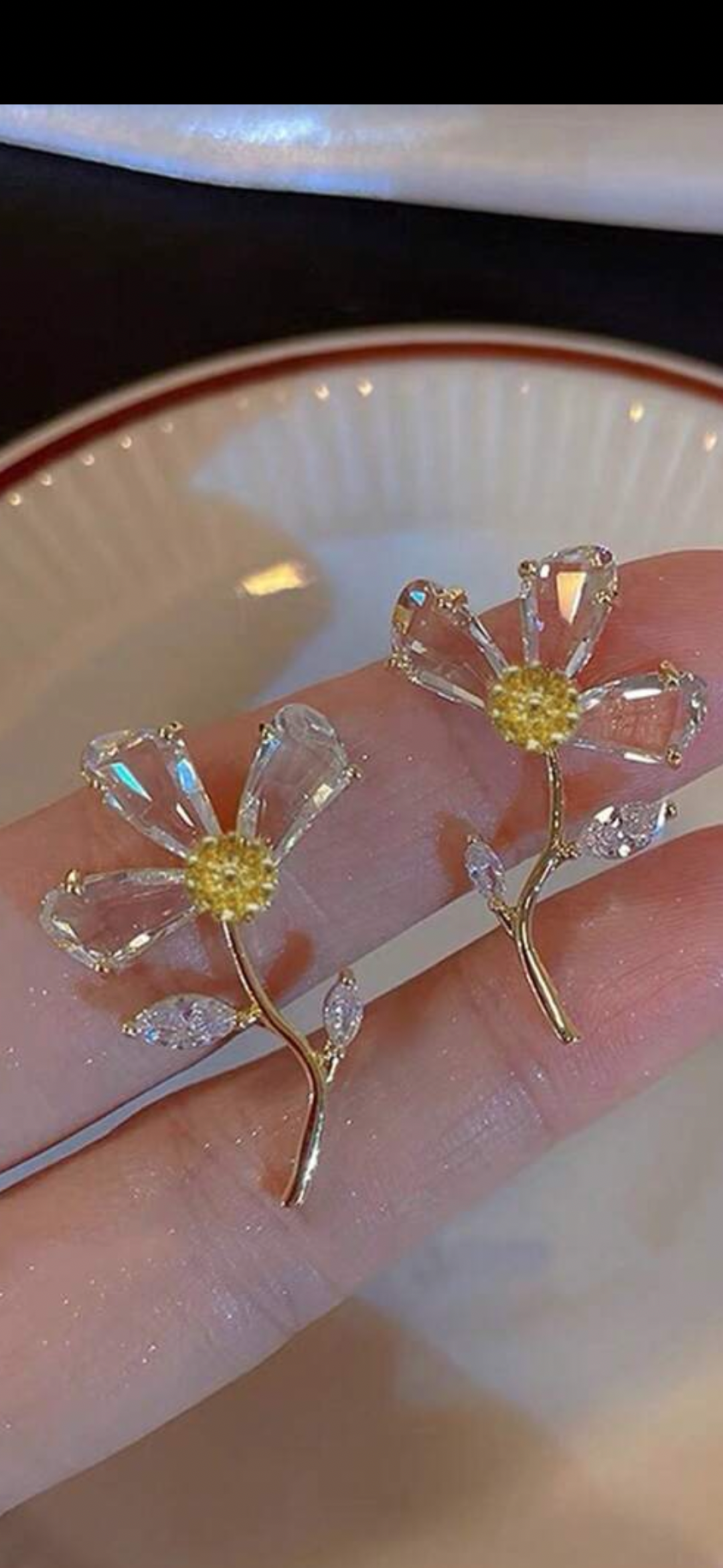 Crystal Flower Stud Earrings