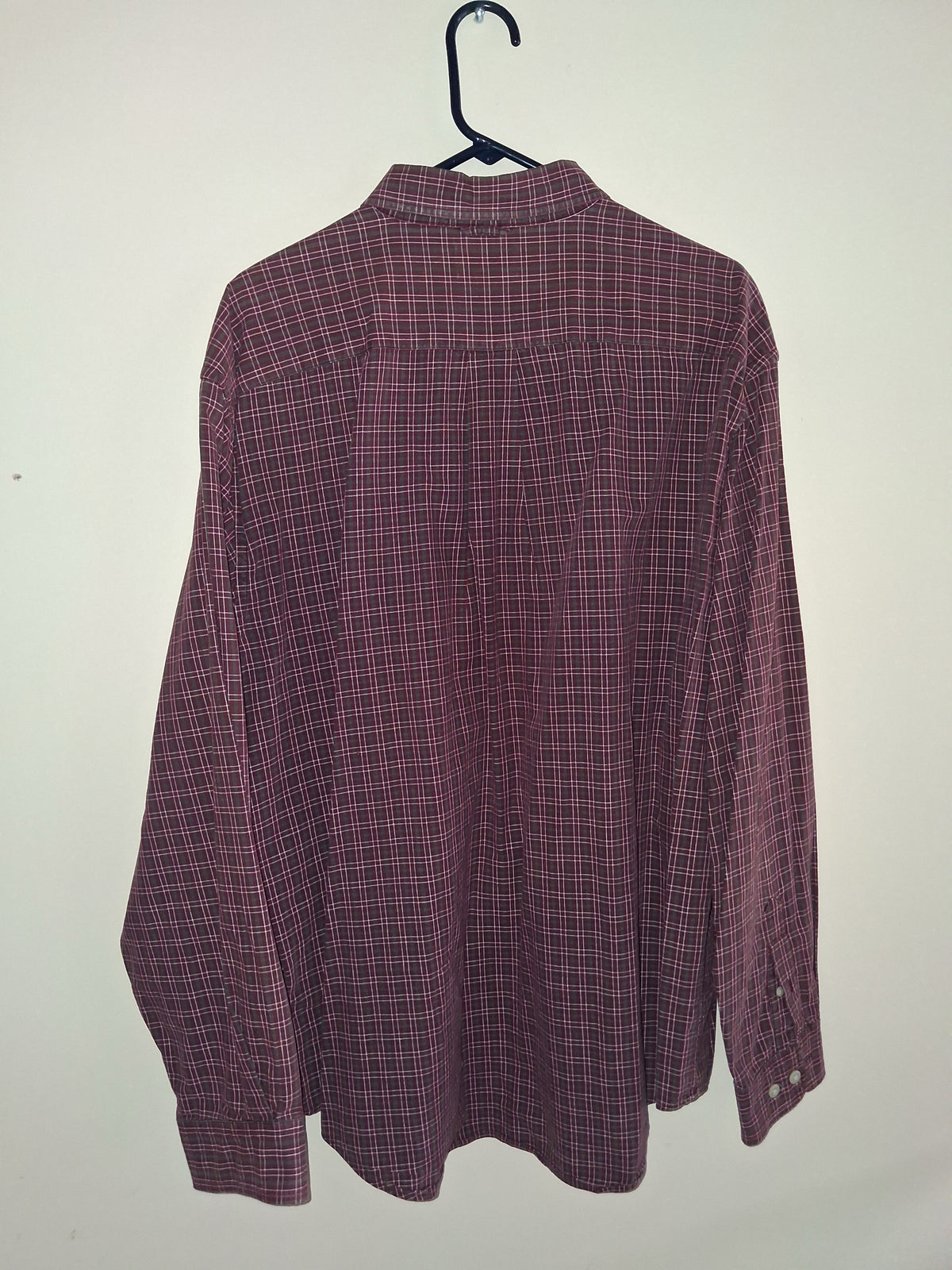 Khaki’s by Arrow Big Oxford Burgundy Plaid Button-Down Shirt