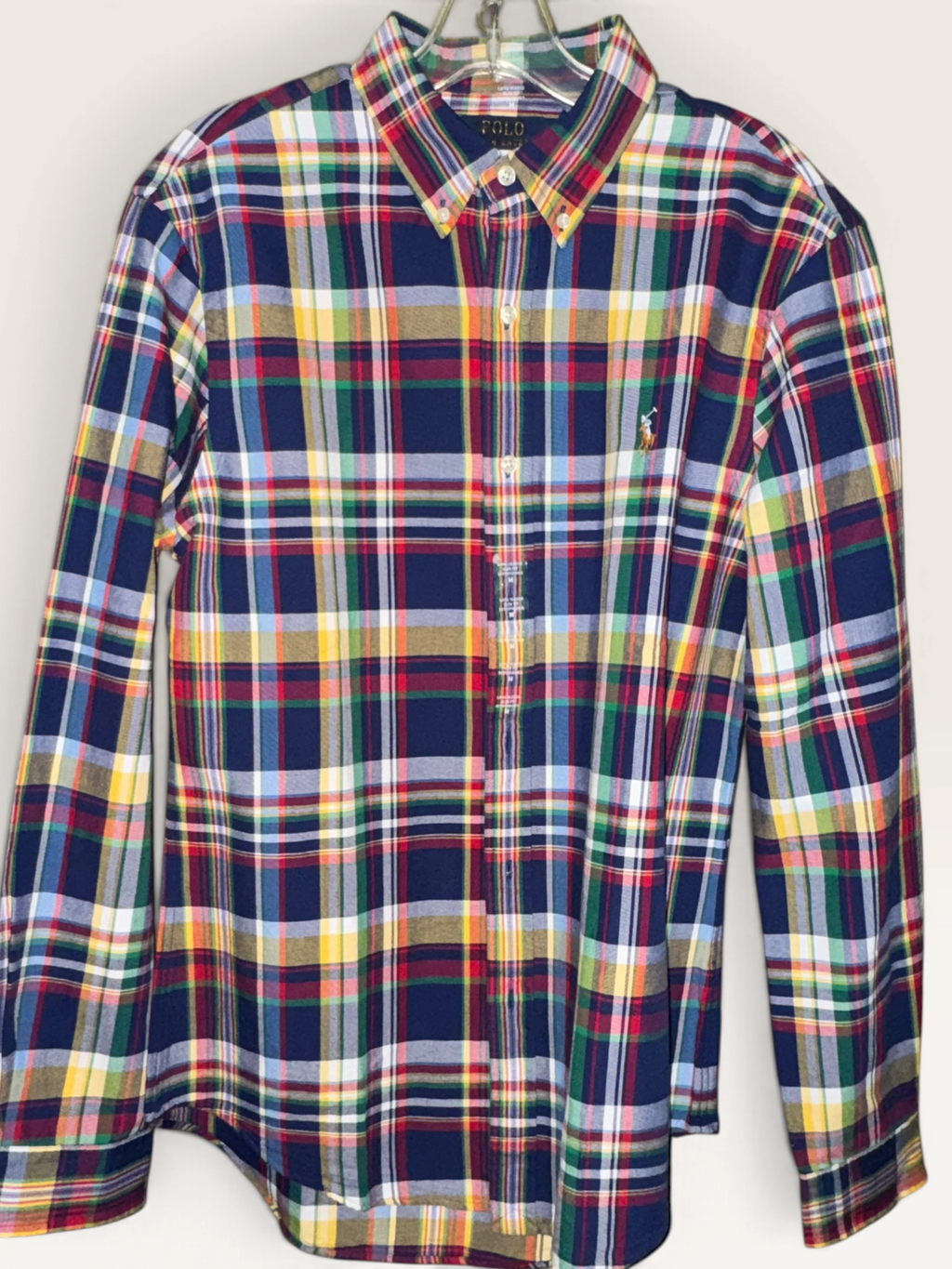 Polo Ralph Lauren Navy Multicolor Plaid Slim-Fit Shirt