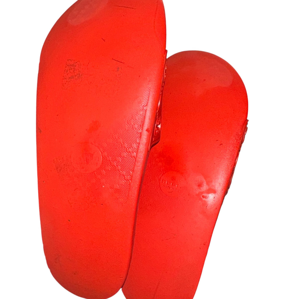 Gucci Pursuit GG Cutout Red Rubber Slide Sandals