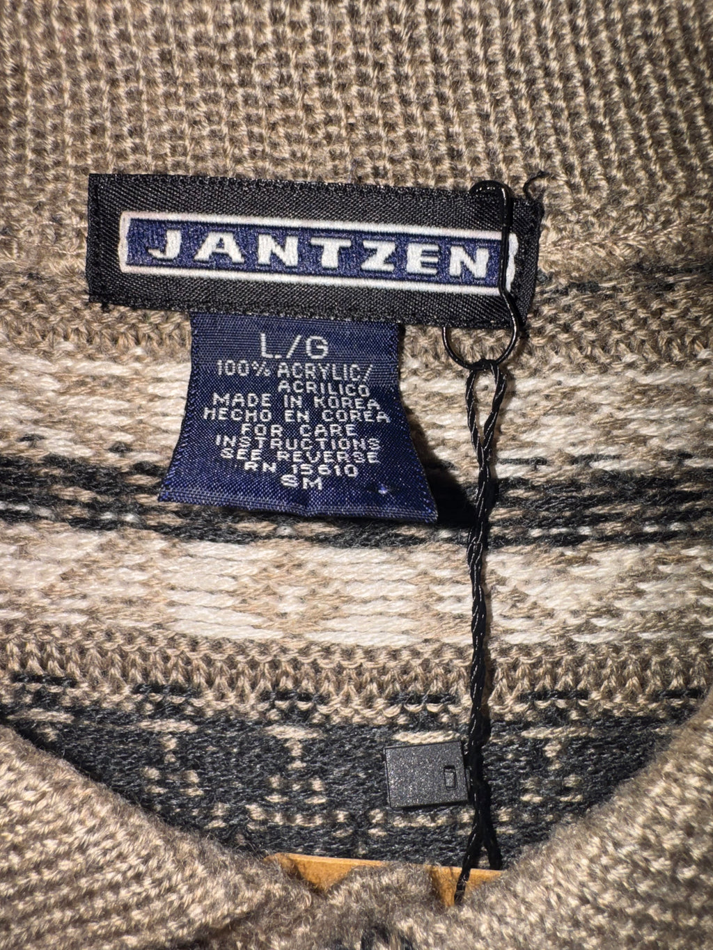 Jantzen Taupe Geometric Sweater Polo