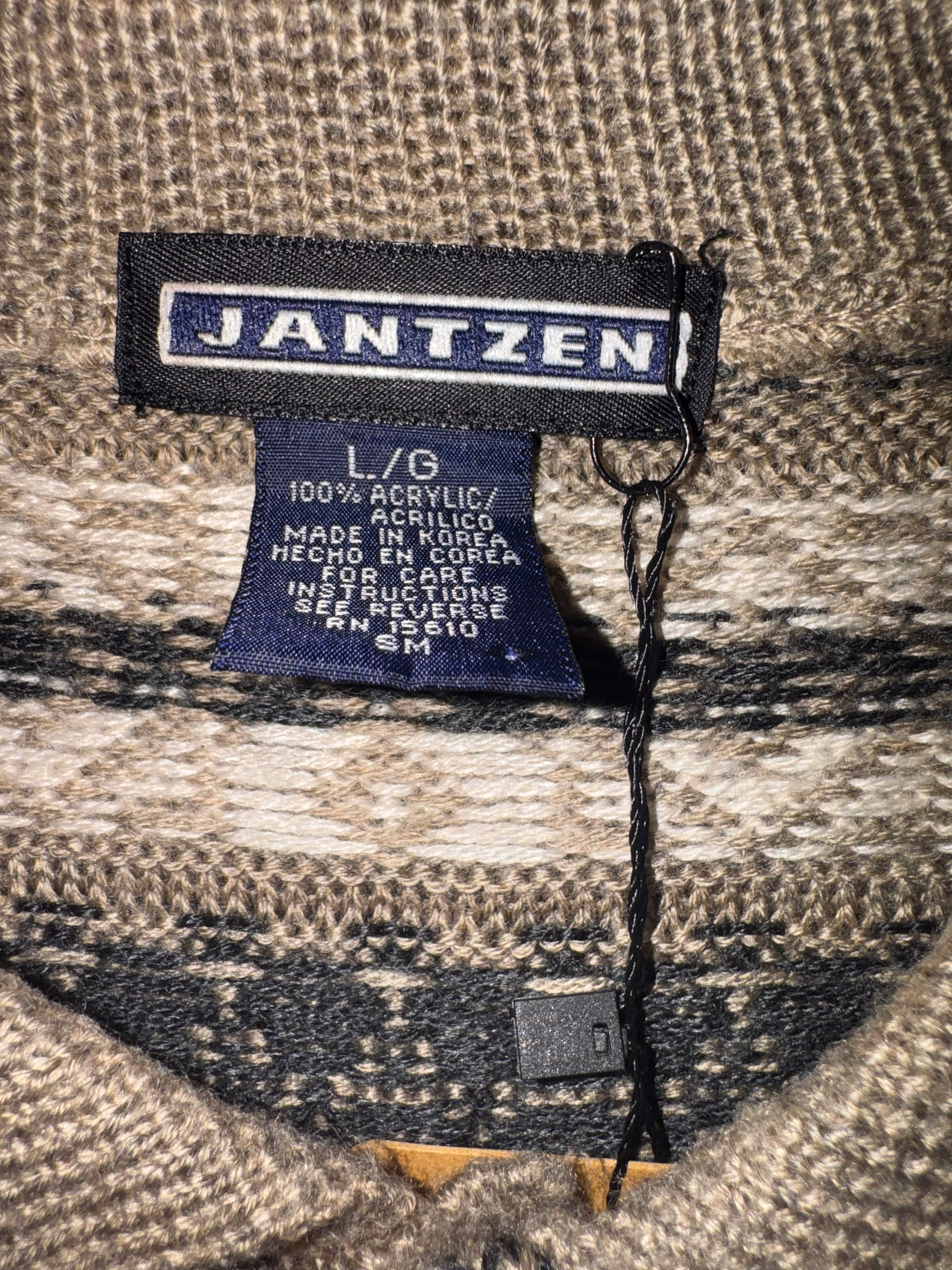 Jantzen Taupe Geometric Sweater Polo