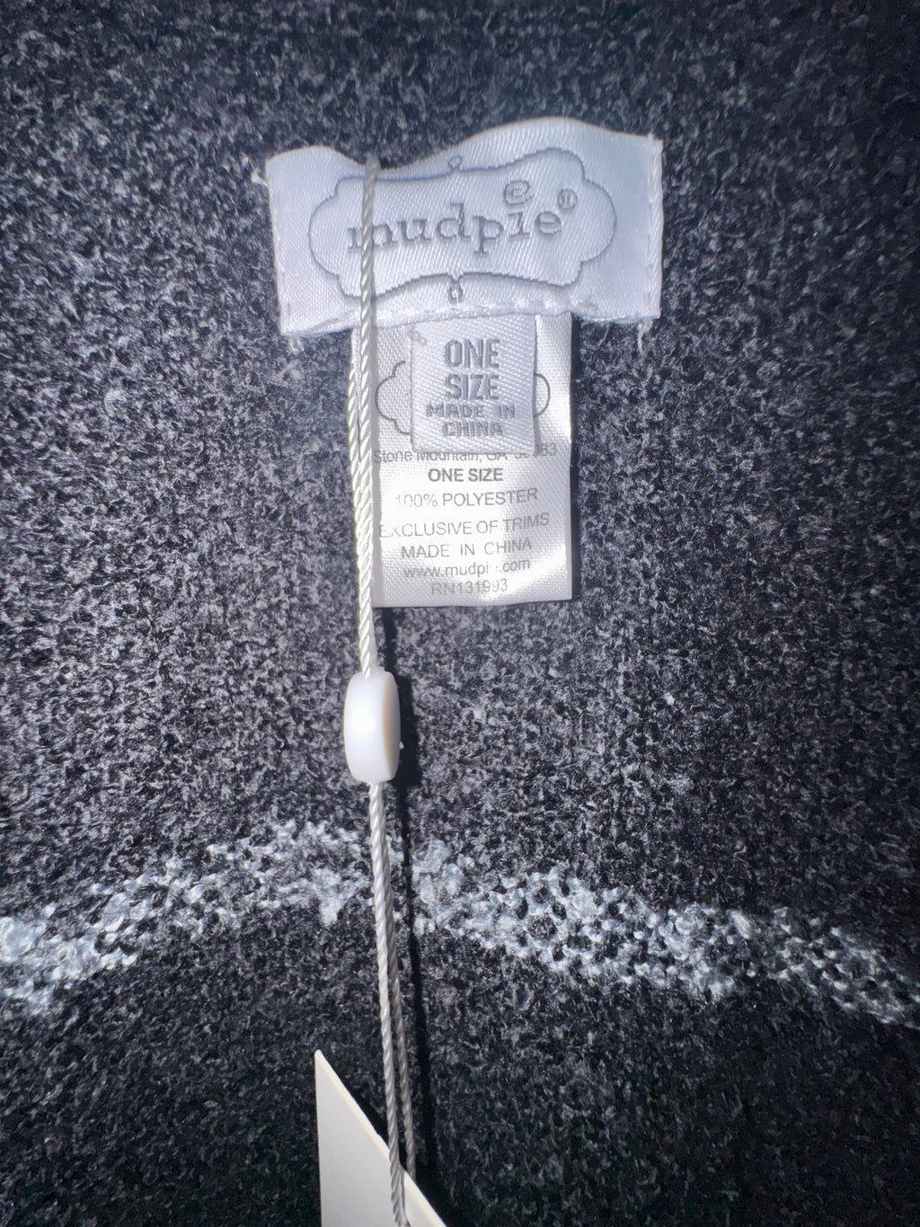 Mud Pie Black & Gray Fringe Poncho