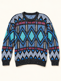 Scandia Blue & Turquoise Geometric Knit Sweater
