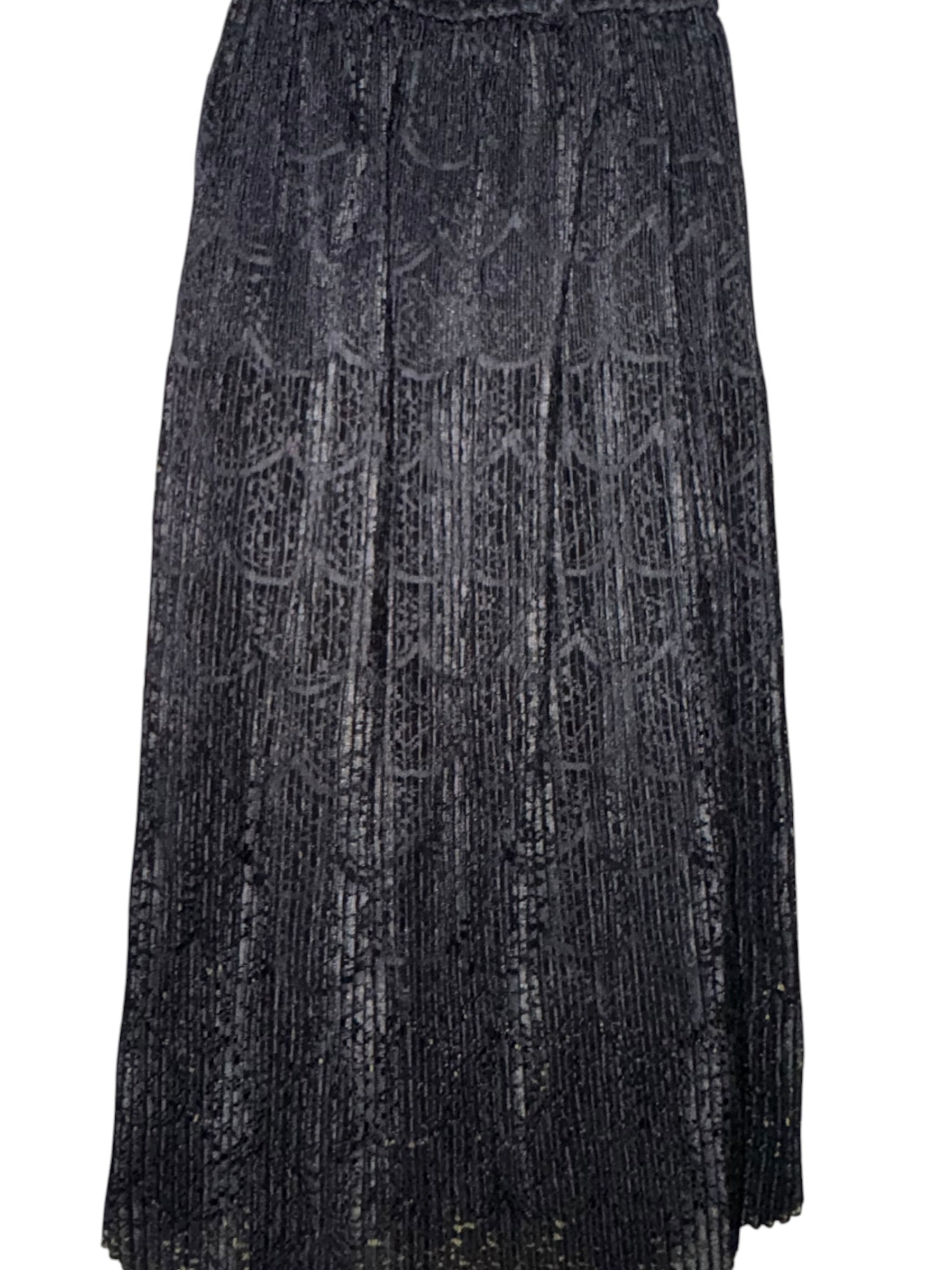 Black Lace Midi Skirt