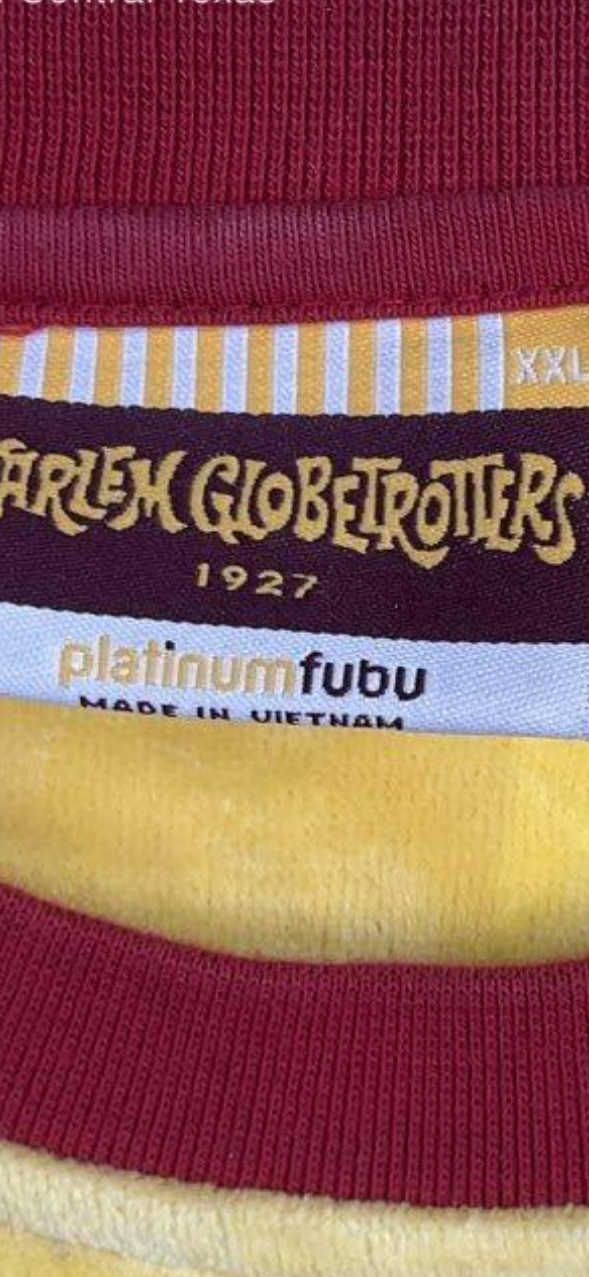 Platinum FUBU Harlem Globetrotters Retro Velour Jersey