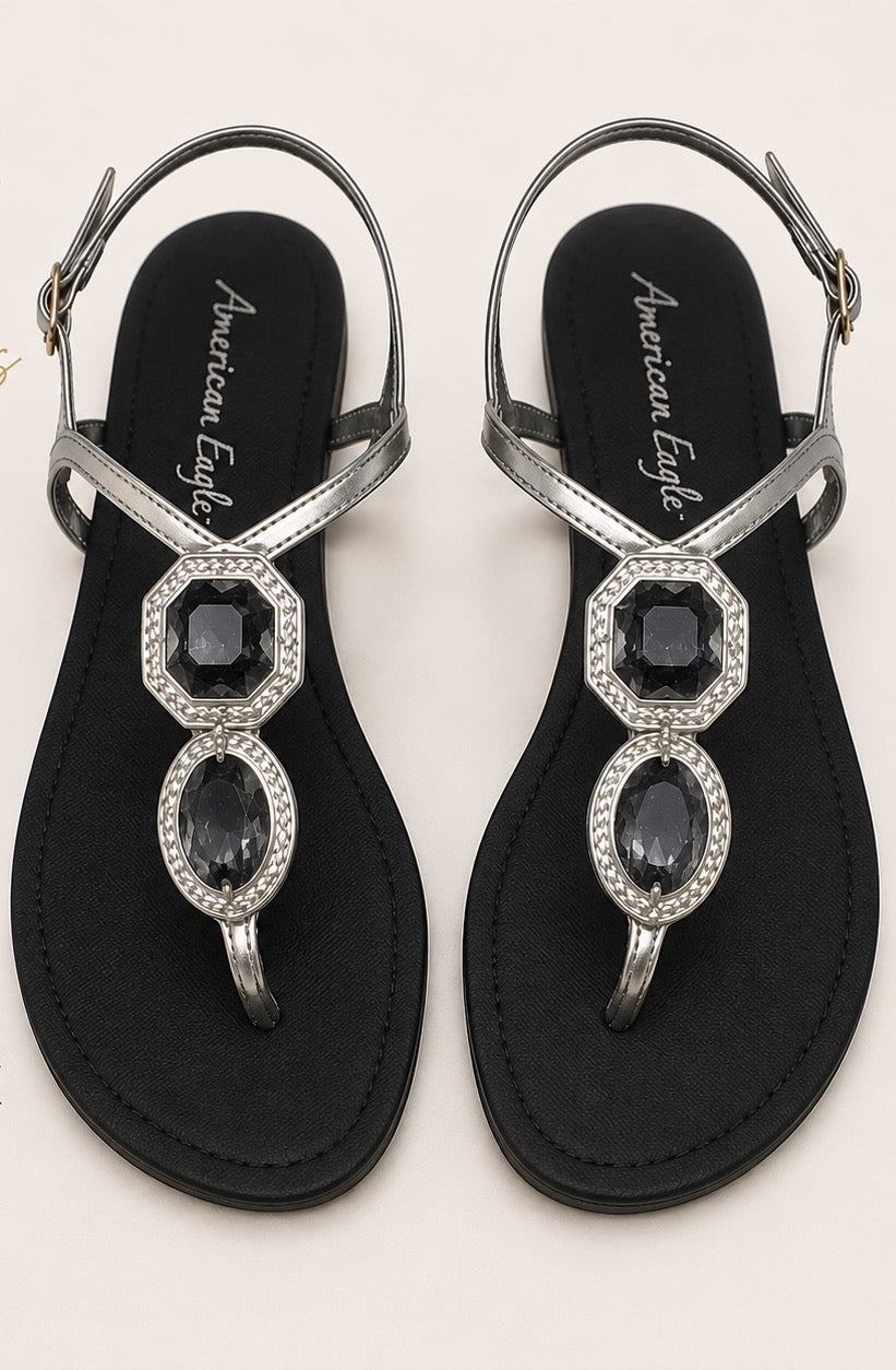 American Eagle Rhinestone Thong Sandals