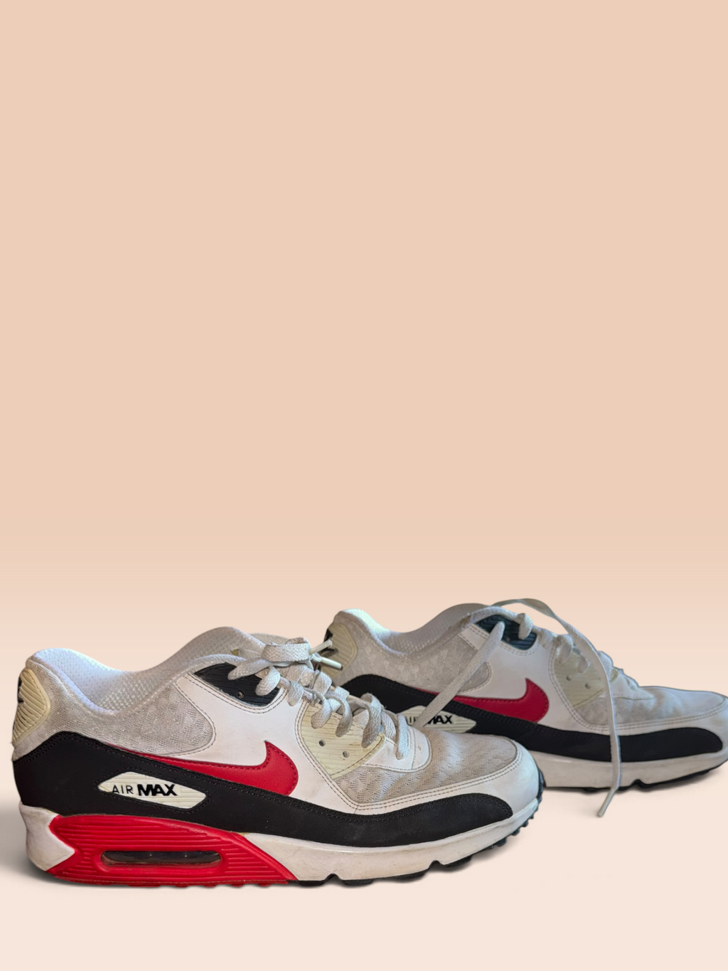 Nike Air Max 90 White, Black & Red Sneakers