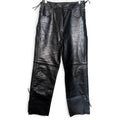 Vintage Black Highway One Genuine Leather Lace-Up Moto Pants