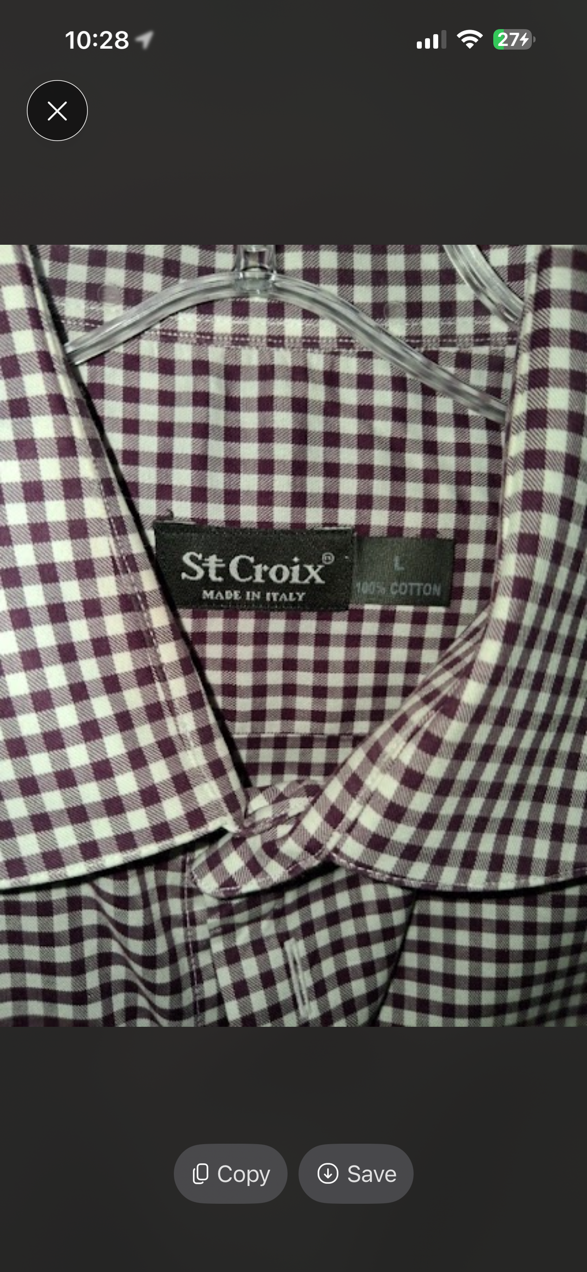 St. Croix Men's Italian Gingham Dress Shirt