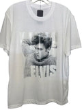 Elvis Presley Black-and-White Portrait Graphic T-Shirtn