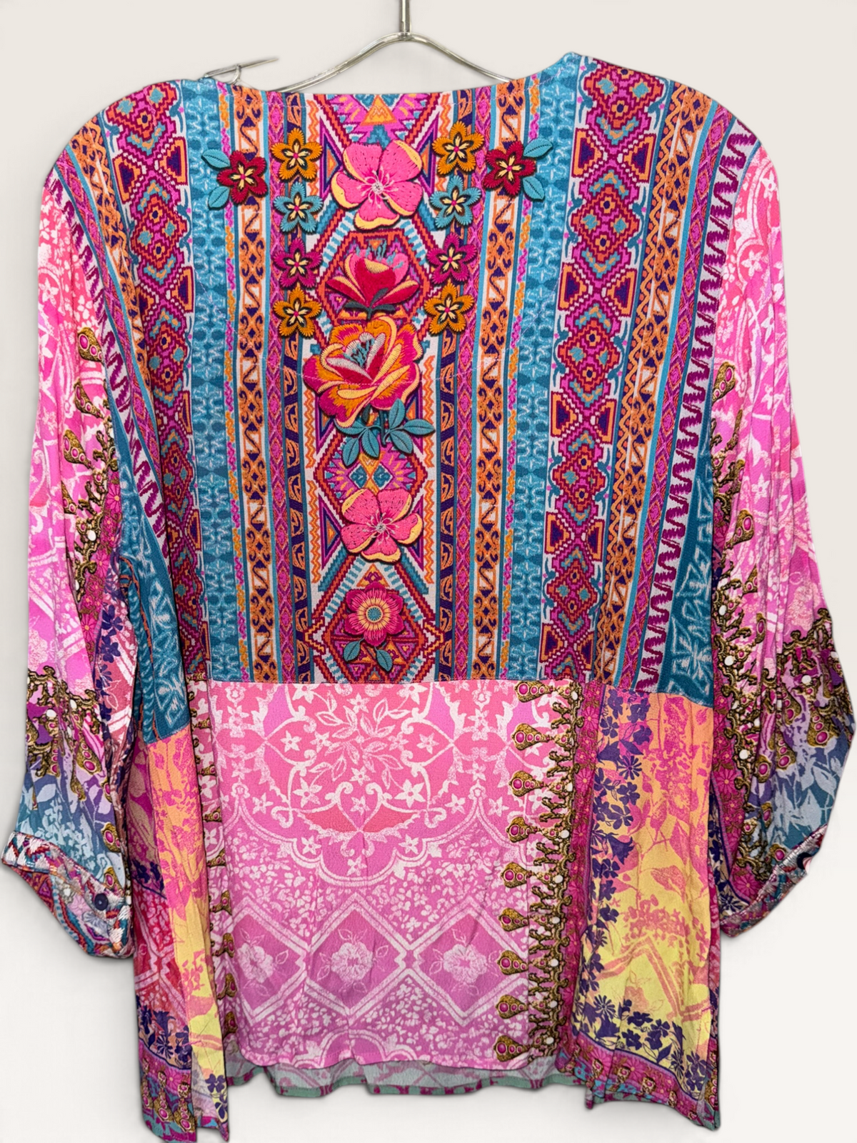 John Mark Colorful Embroidered Tunic