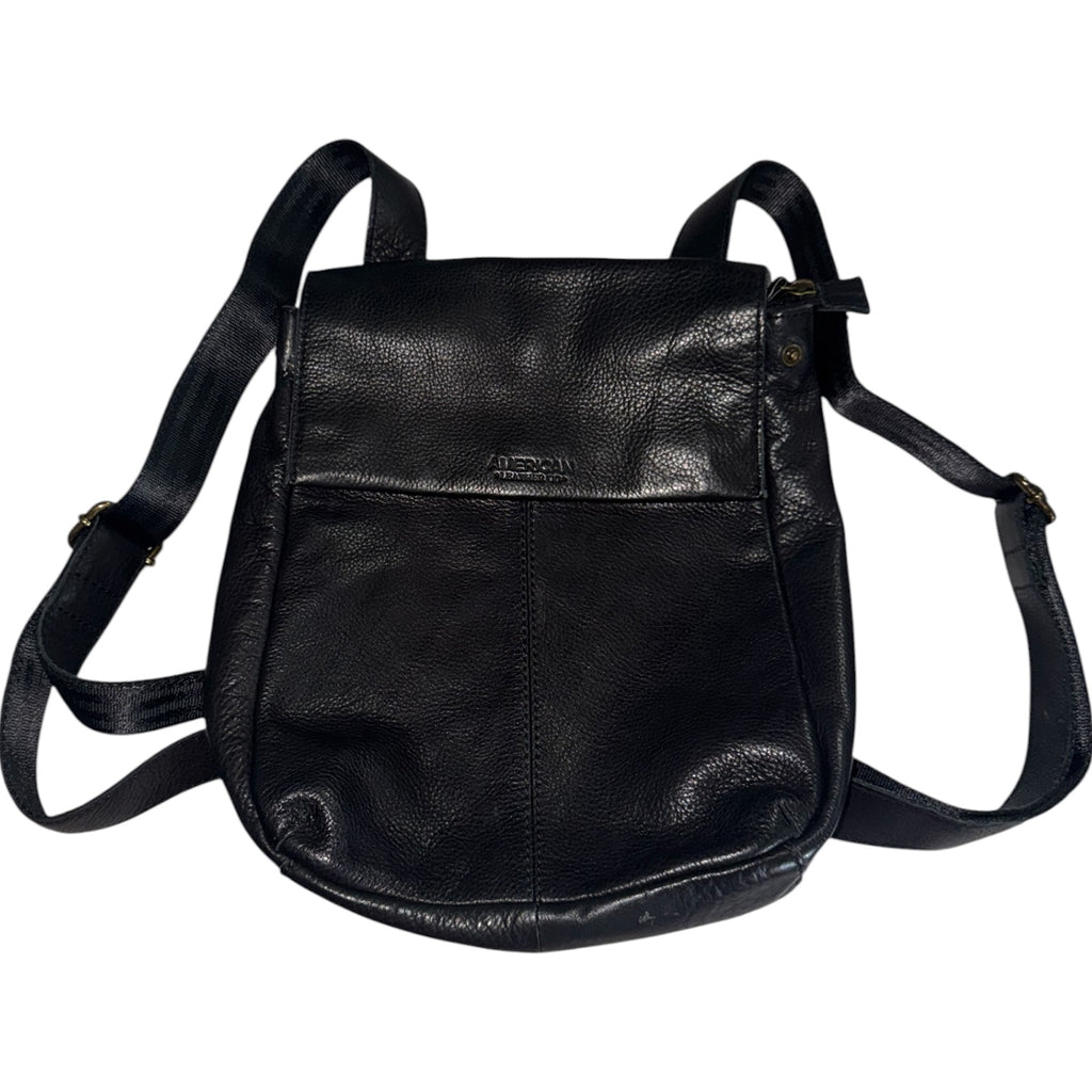 American Leather Co. Black Leather Backpack