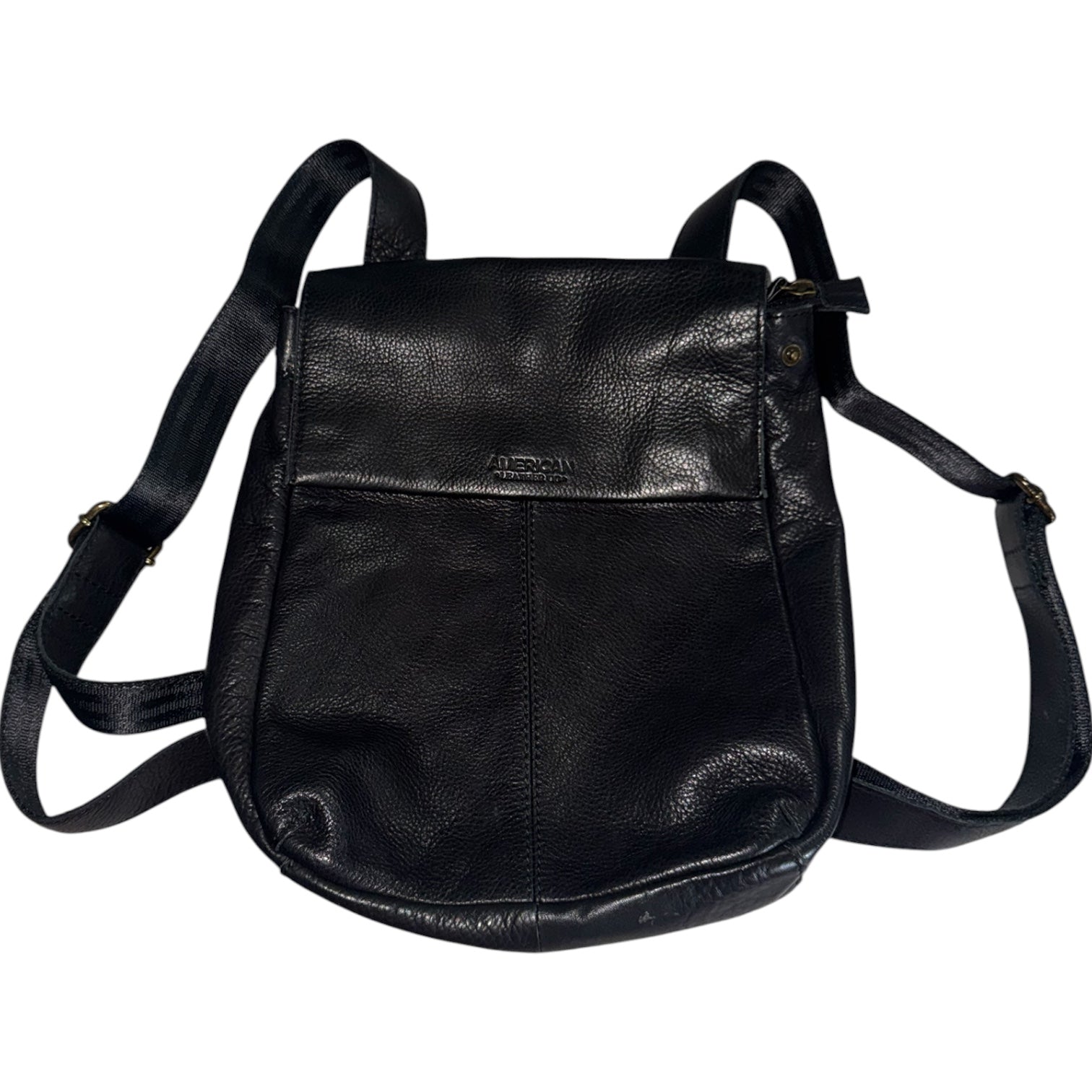 American Leather Co. Black Leather Backpack