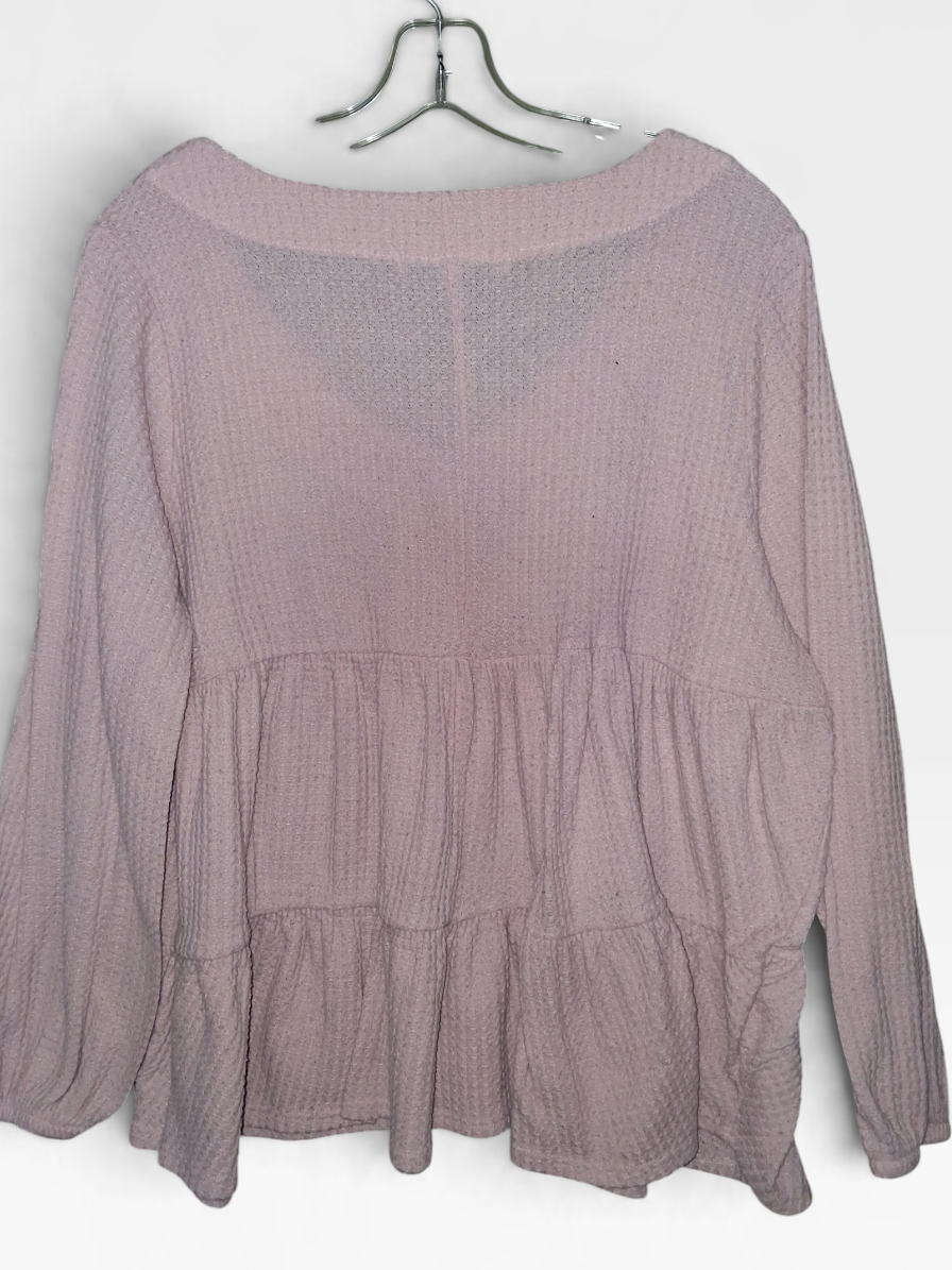 Absolutely Famous Waffle Knit Babydoll Top