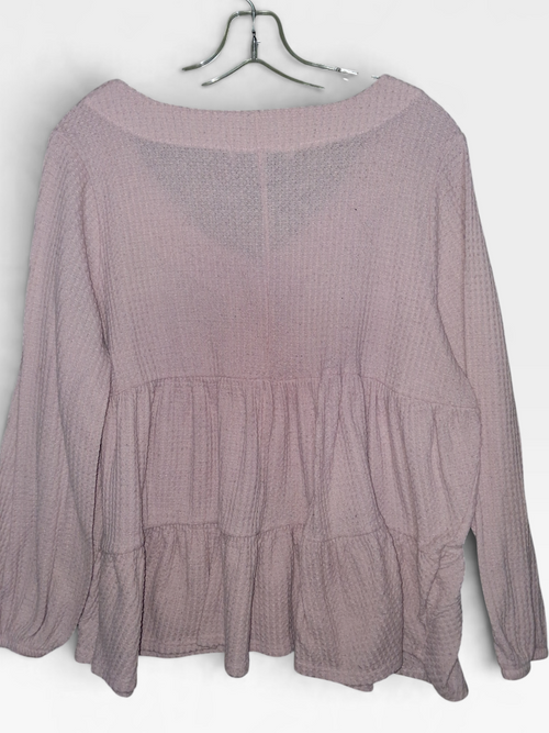Absolutely Famous Waffle Knit Babydoll Top