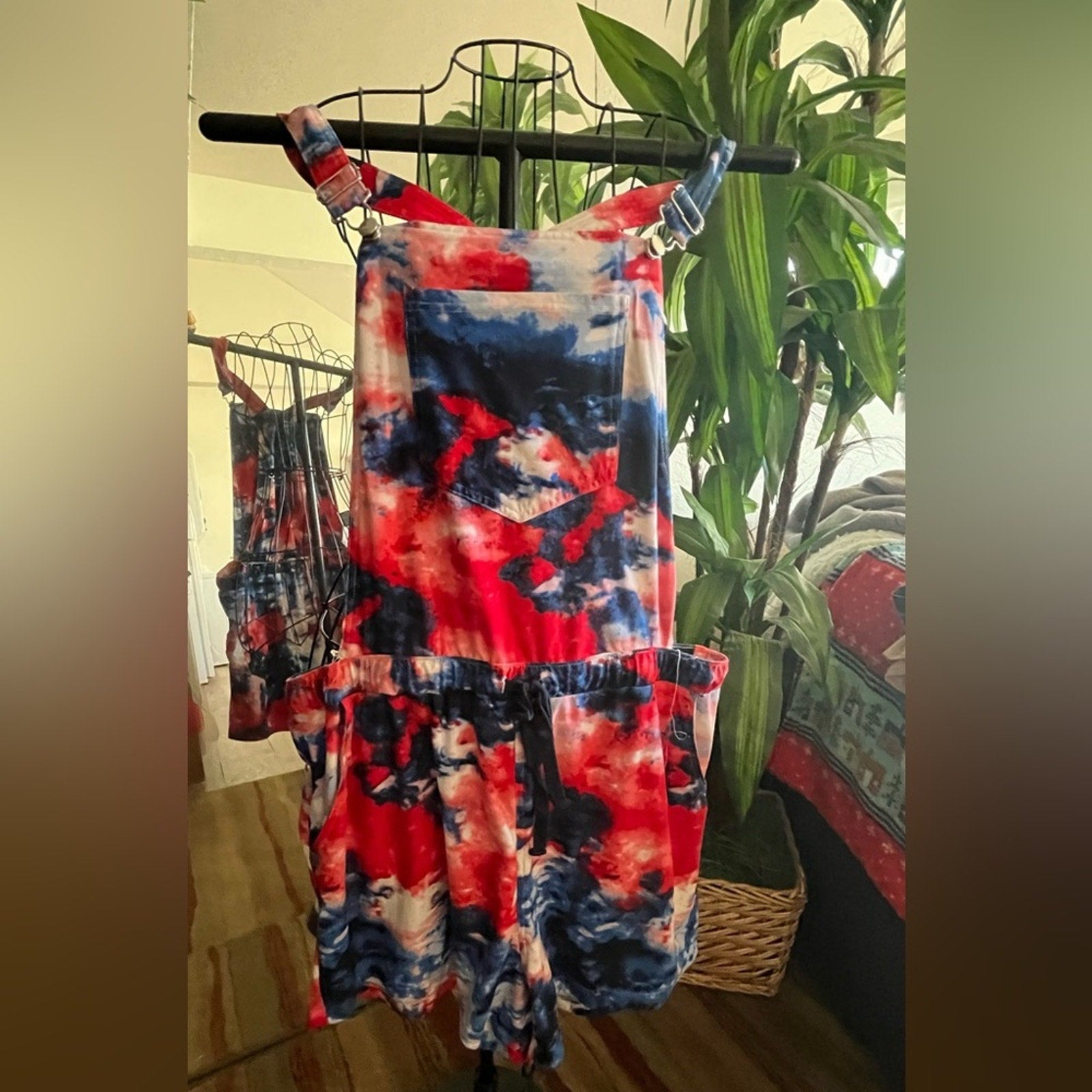 Tie dyed American colors bibs