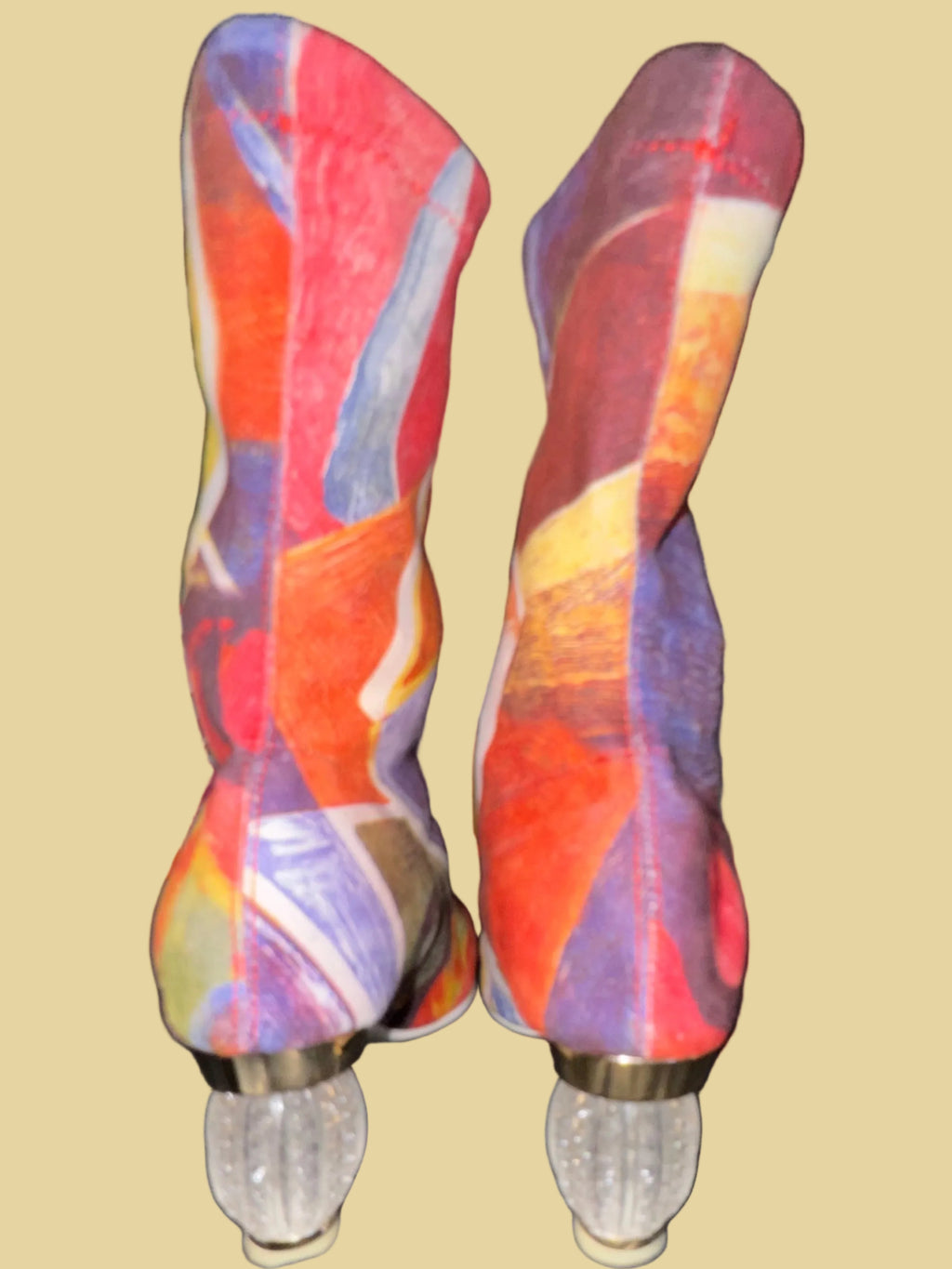 Vero Cuoio Graffiti-Print Textile Boots