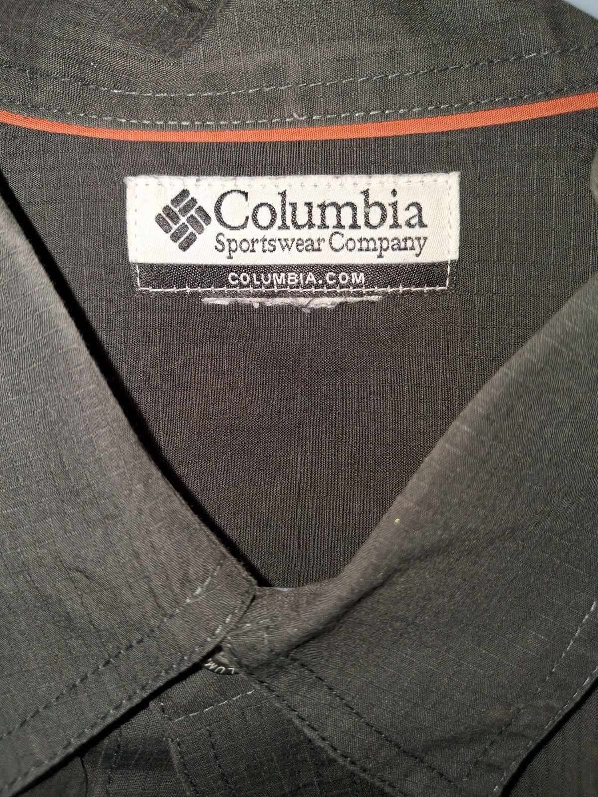 Columbia Charcoal Long-Sleeve Outdoor Shirt with Zip Chest Pocket