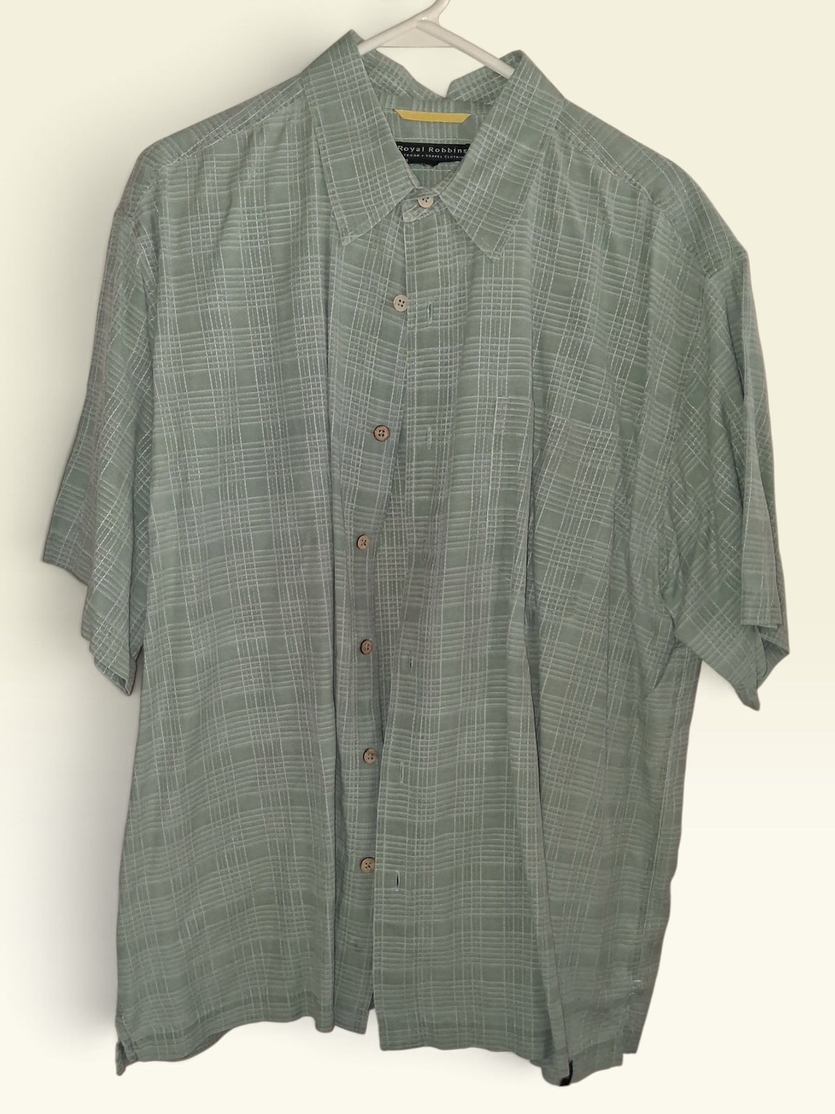 Royal Robbins Sage Green Plaid Short-Sleeve Shirt