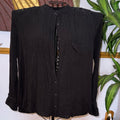Black Free People Button-Up Blouse