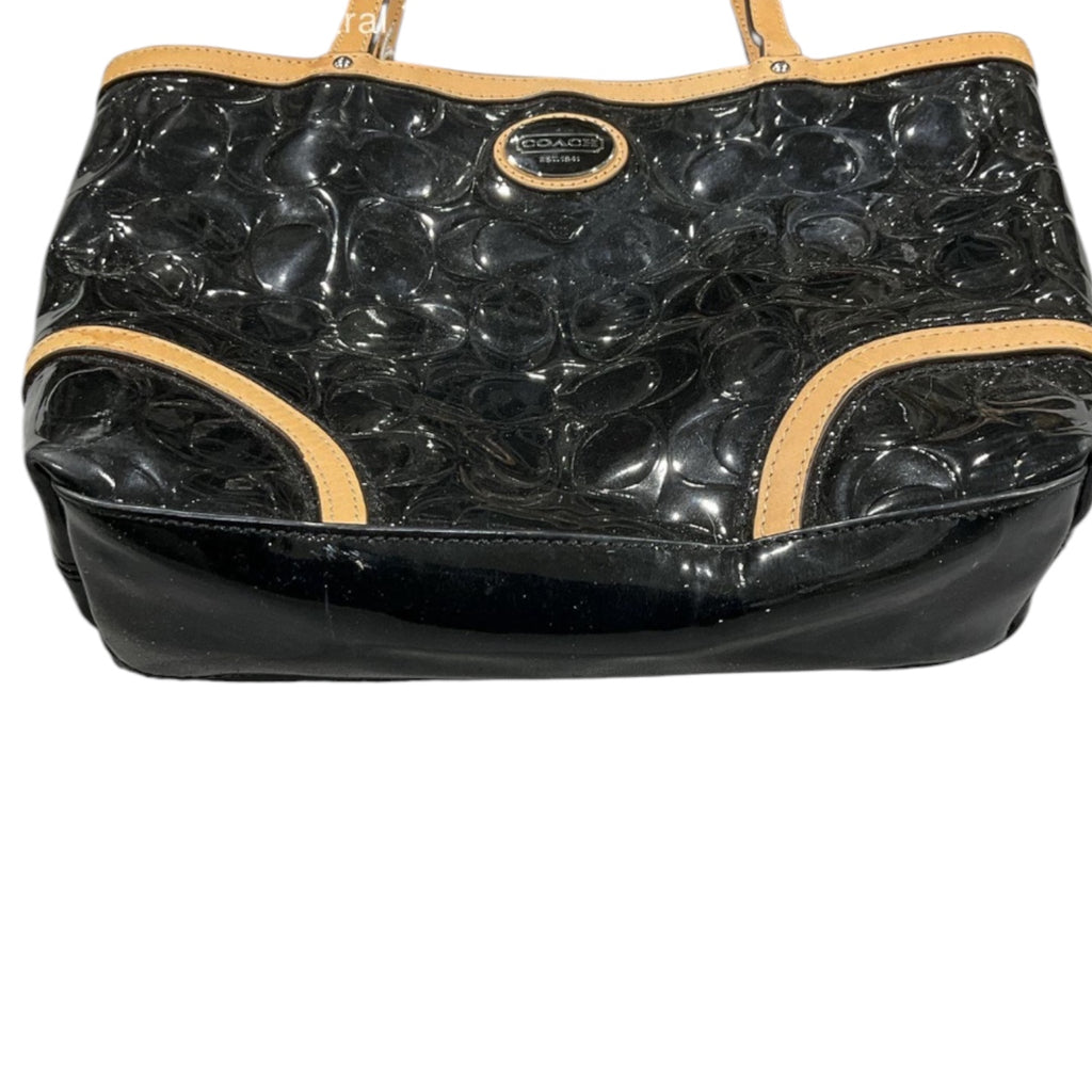 Authentic Coach Signature Patent Leather Tote Bag Black F48169 | Legitmark COA
