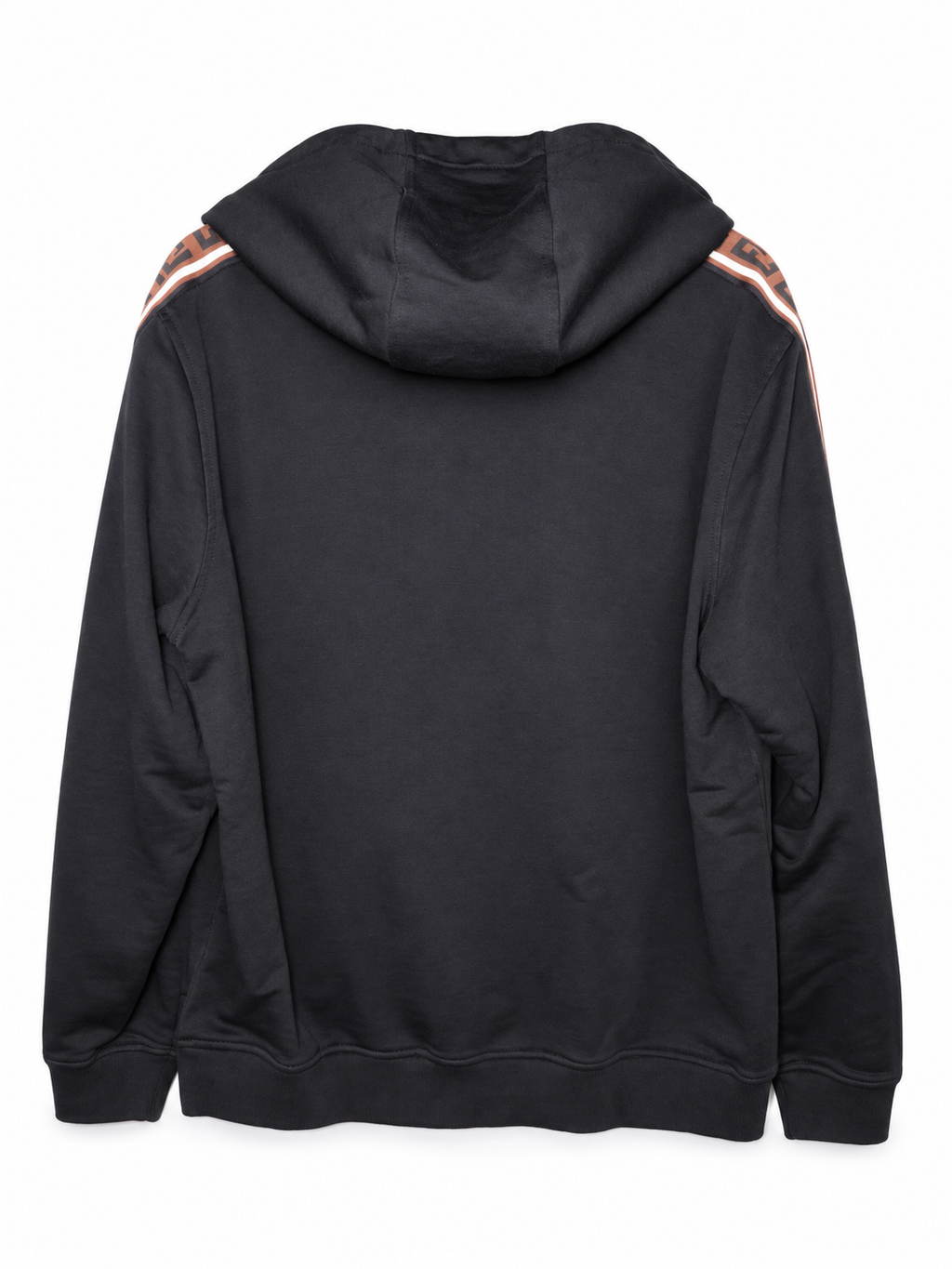 Fendi Black FF Sleeve-Tape Zip Hoodie