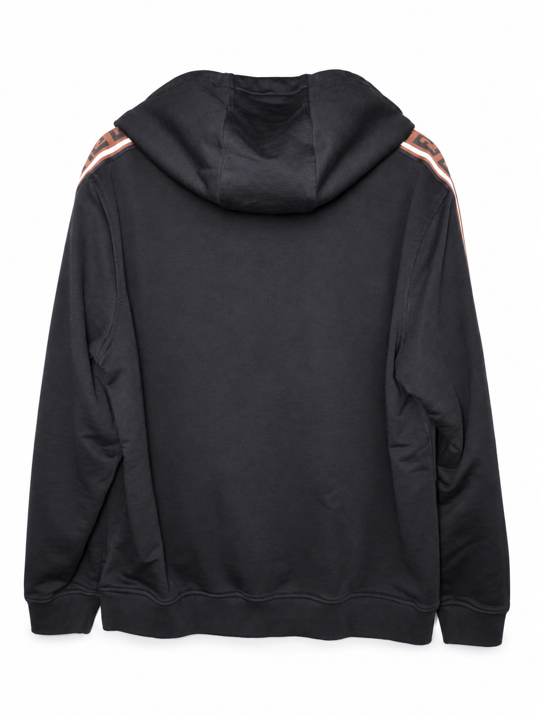 Fendi Black FF Sleeve-Tape Zip Hoodie