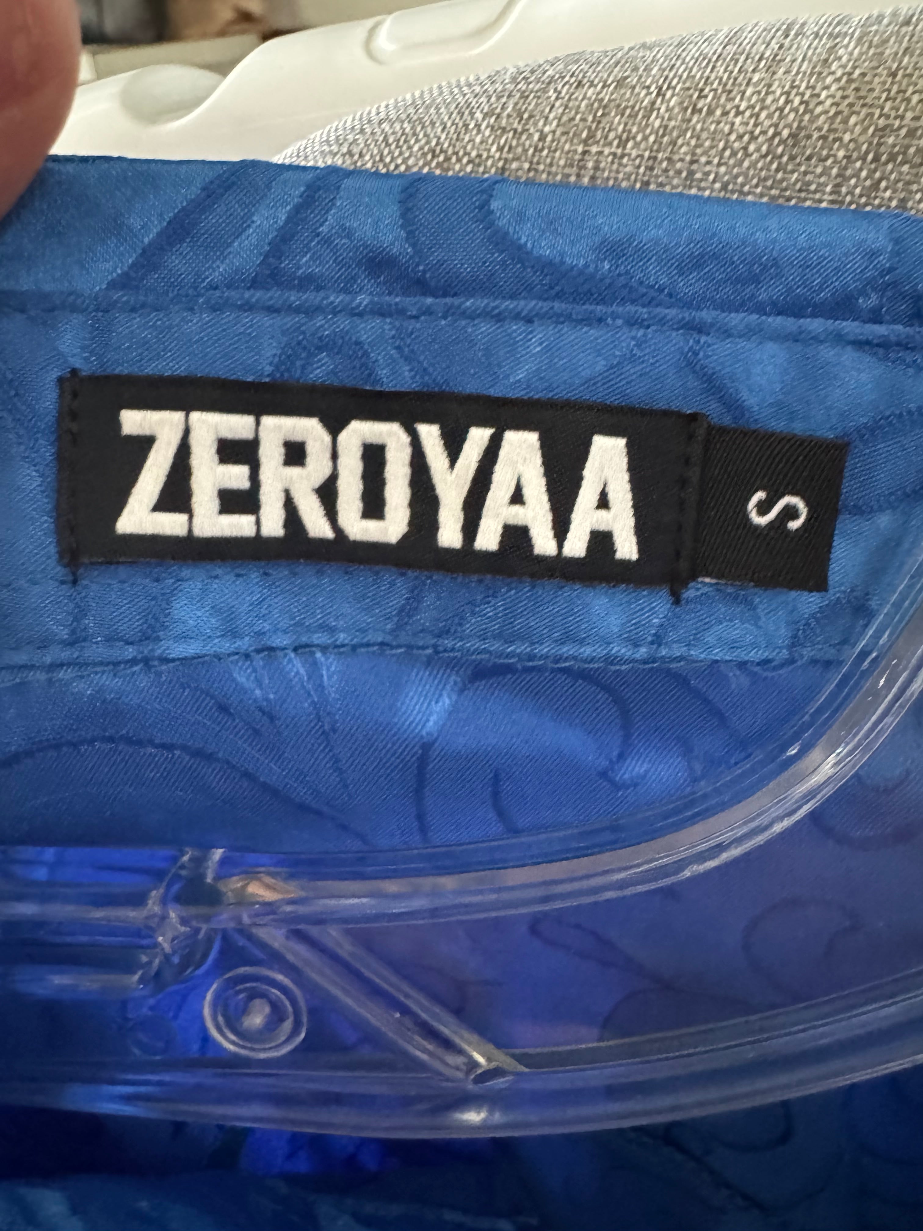 Zeroyaa Royal Blue Damask Button-Up