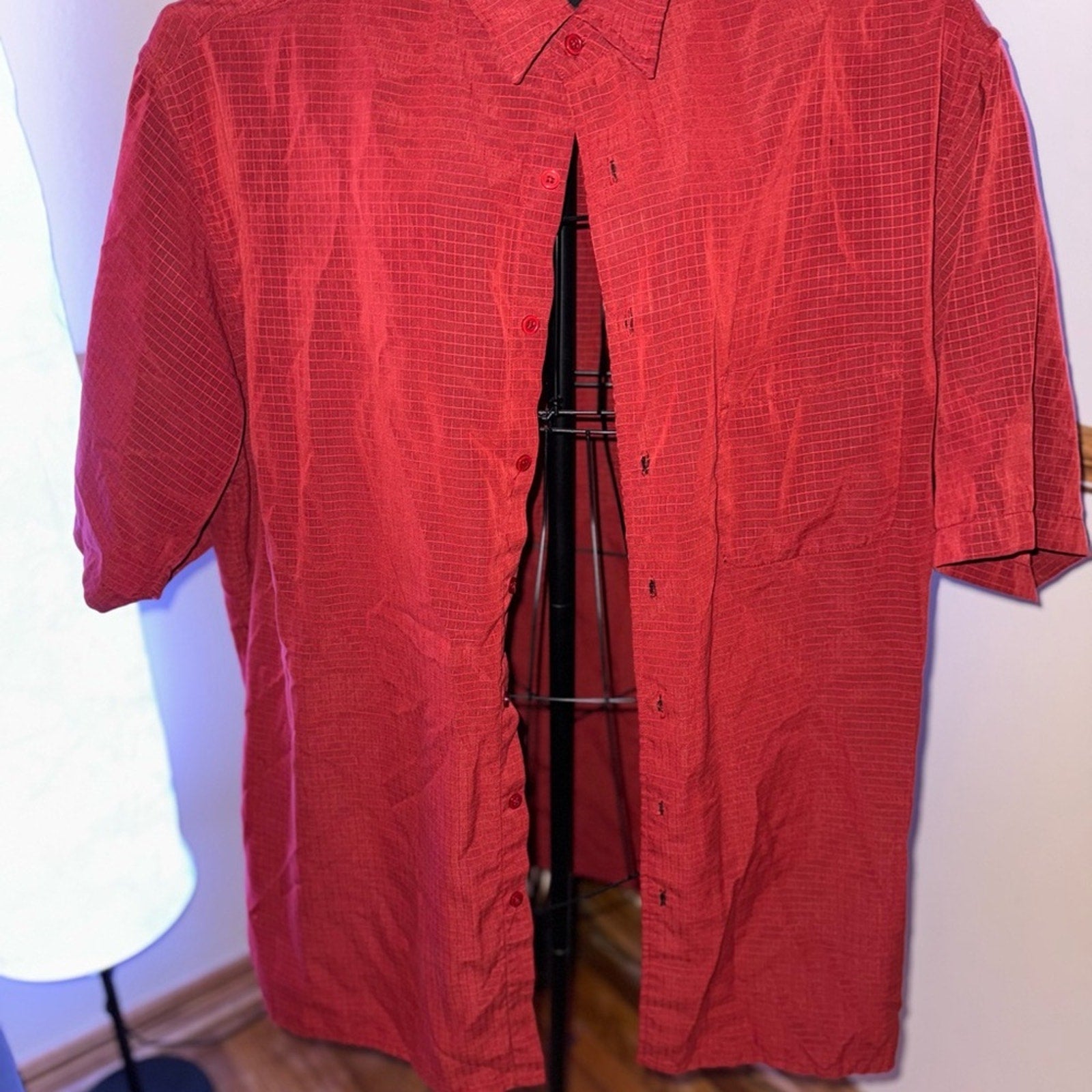 Towncraft Men's Casual Red Button Down Shirt