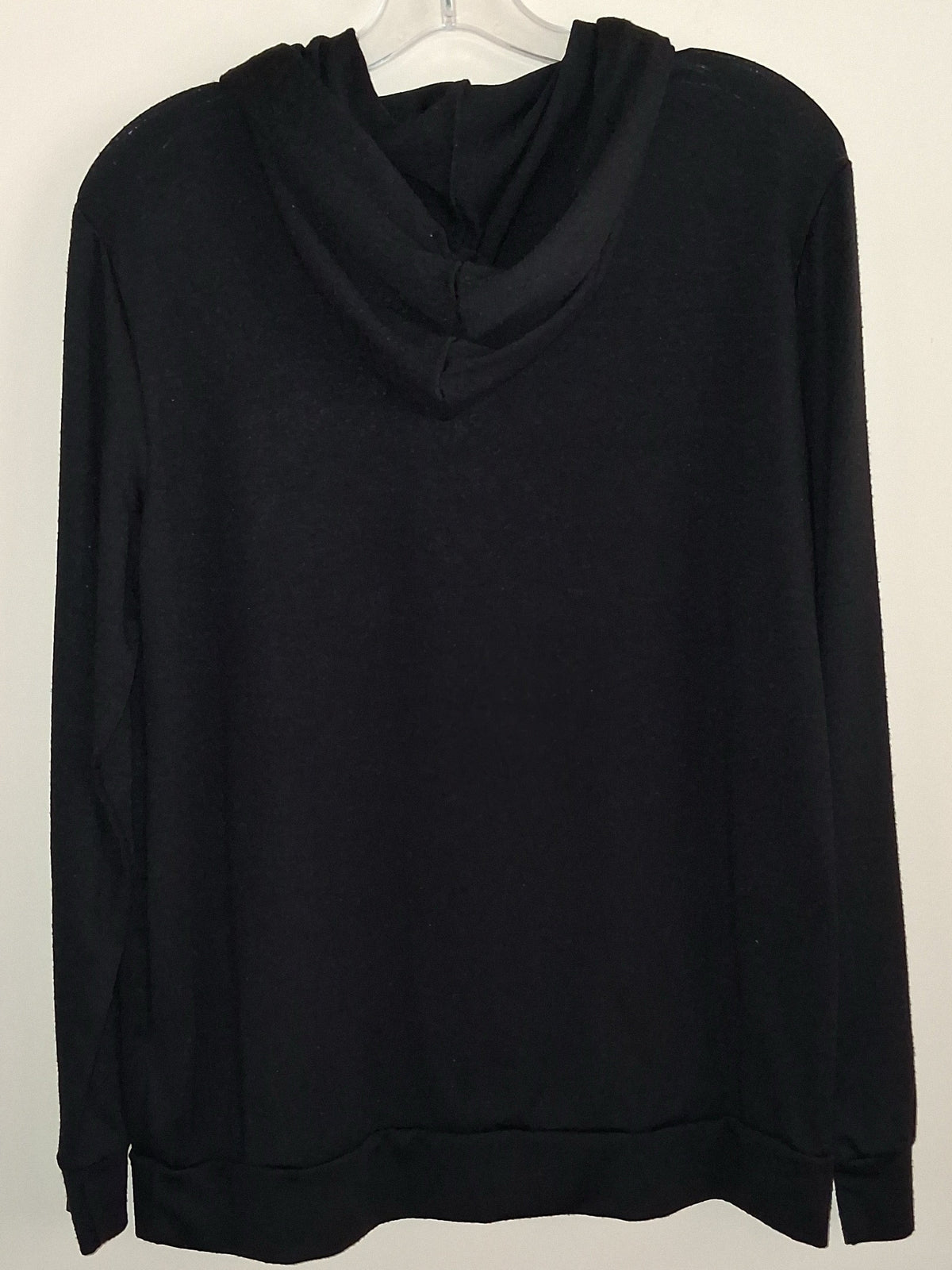 Christopher & Banks Black Folk Embroidered Pullover Hoodie