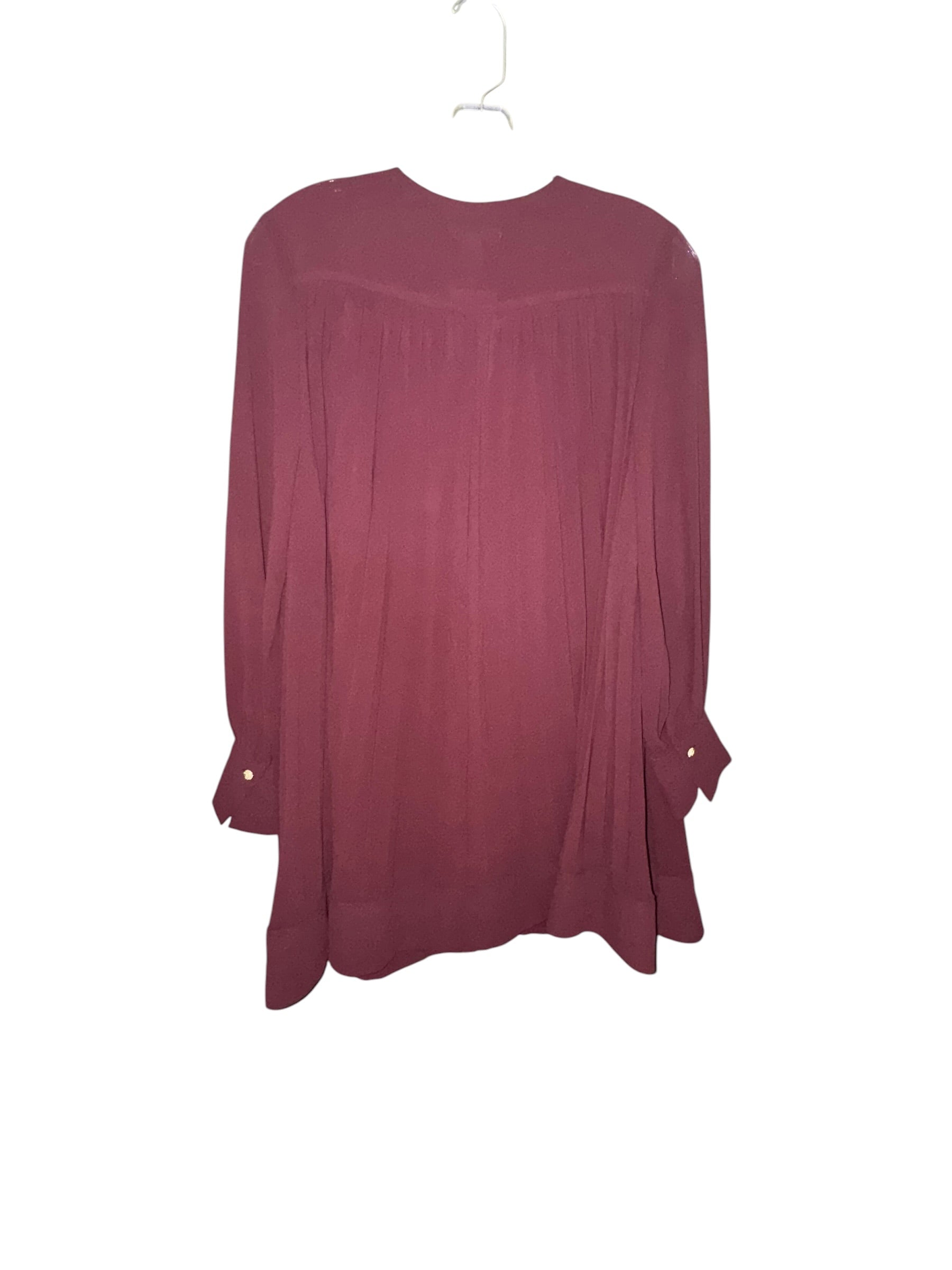 H&M Burgundy Long Sleeve Shift Dress