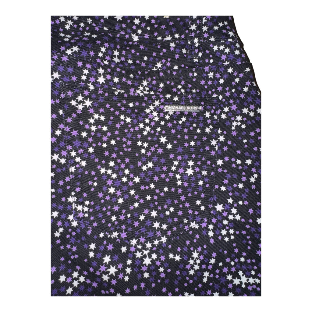 Michael Kors "Izzy Skinny" Purple & White Star Print Pants