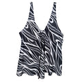 Zebra Print Flyaway Tankini Top