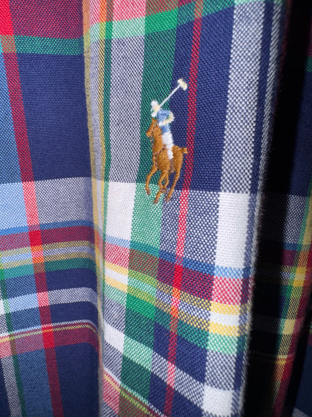 Polo Ralph Lauren Navy Multicolor Plaid Slim-Fit Shirt