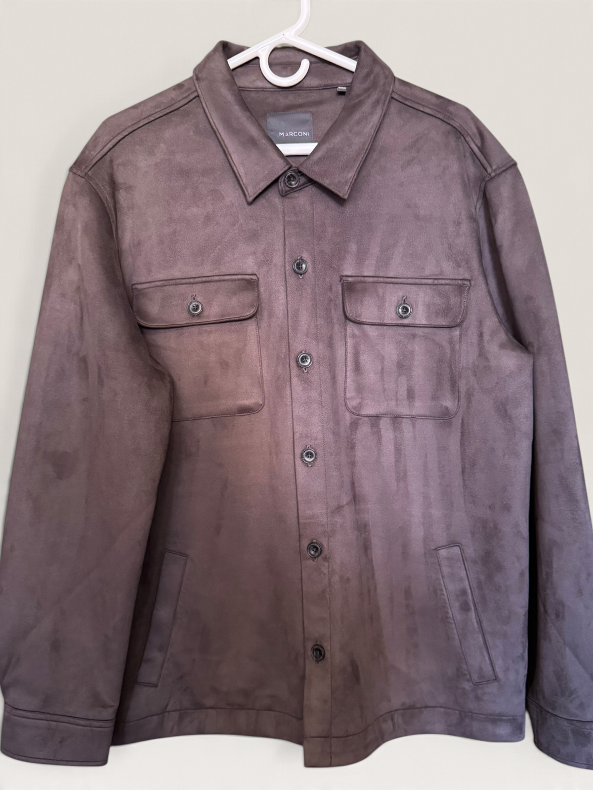 Marconi Brown Suede-Look Shirt Jacket