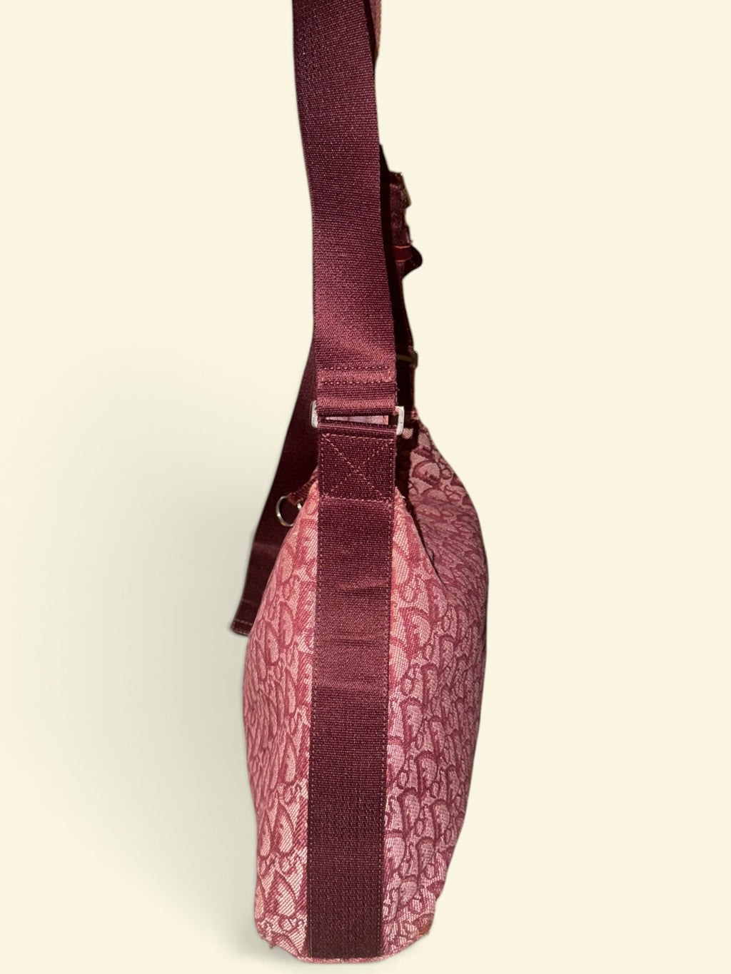 Christian Dior Burgundy Trotter Monogram Jacquard Crossbody Messenger Bag