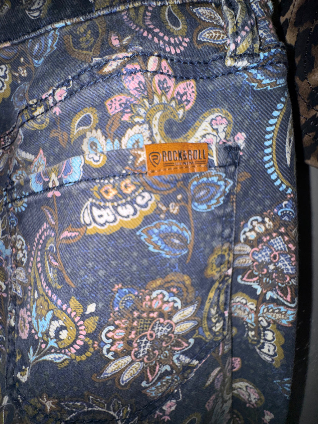 Rock & Roll Denim Paisley Bell Bottom Jeans