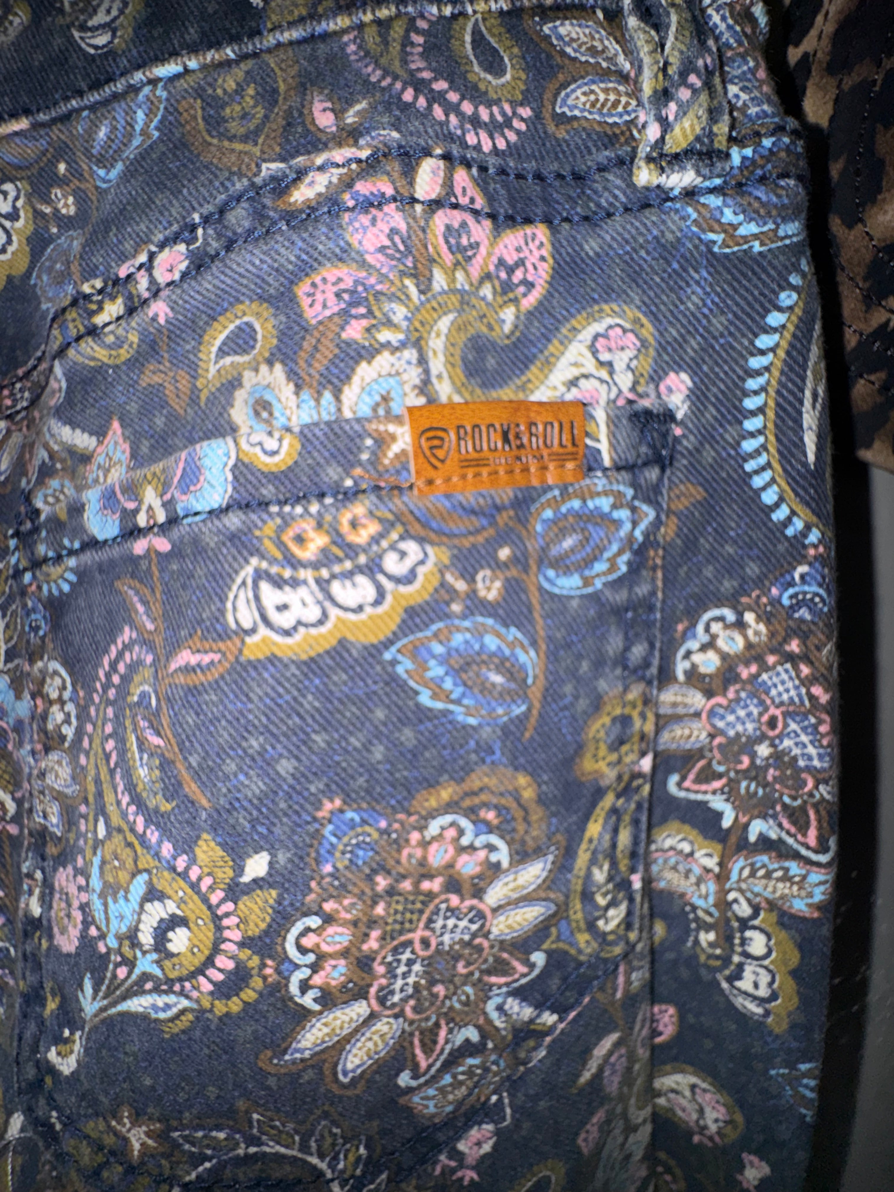 Rock & Roll Denim Paisley Bell Bottom Jeans