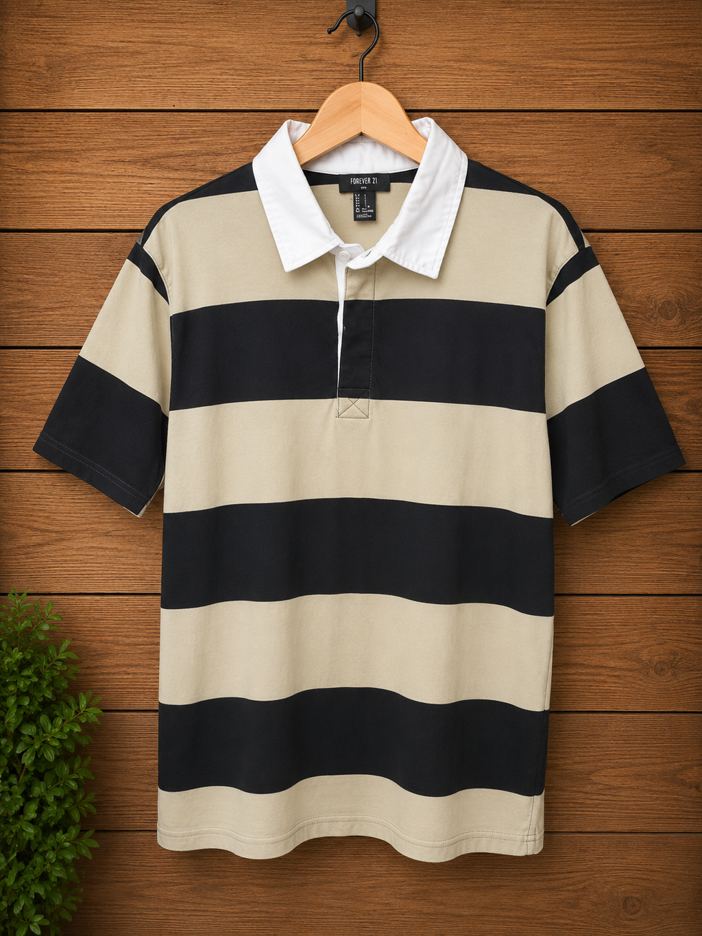 Forever 21 Men Rugby Stripe Polo