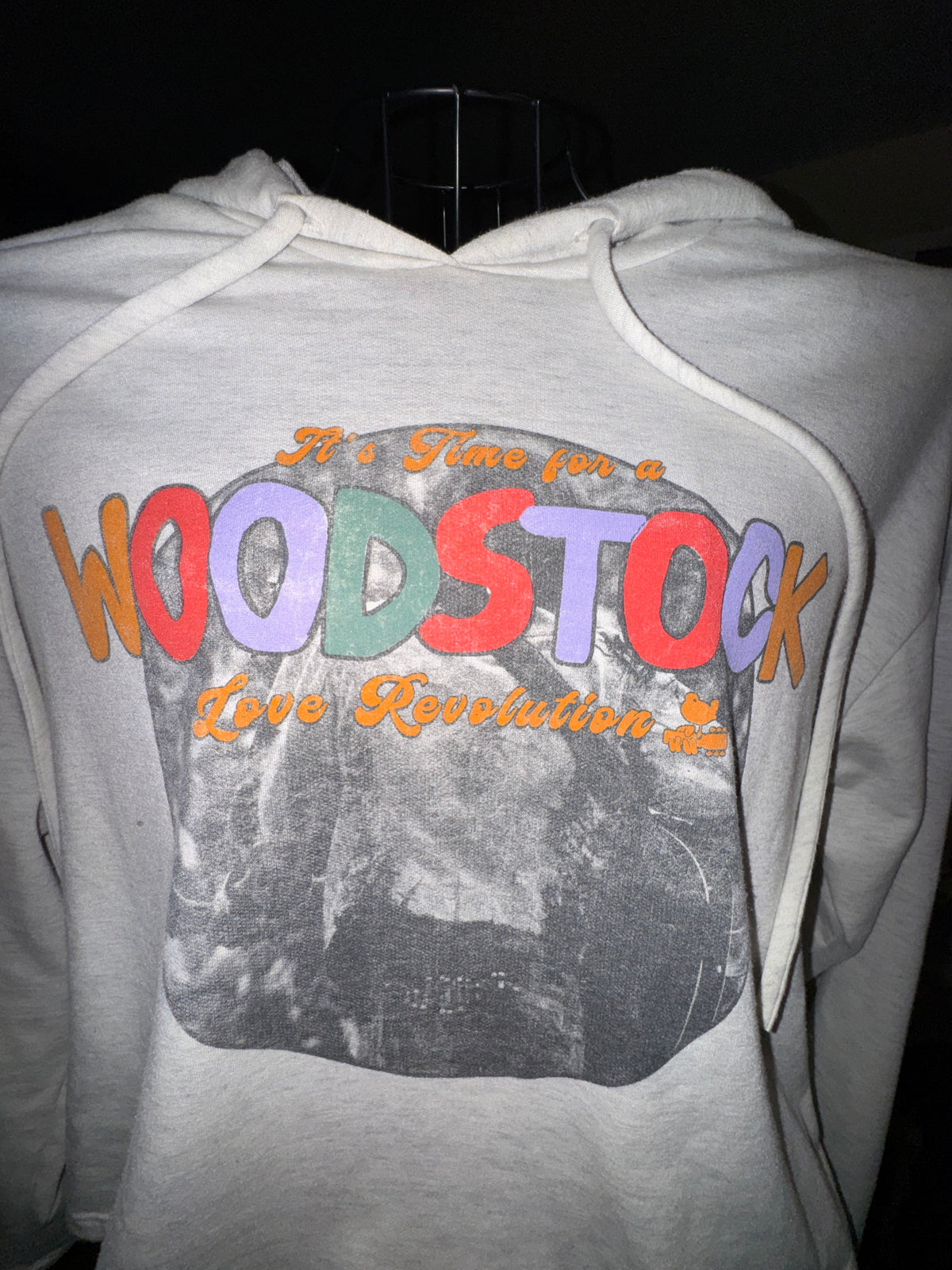 Woodstock Love Revolution Cropped Hoodie