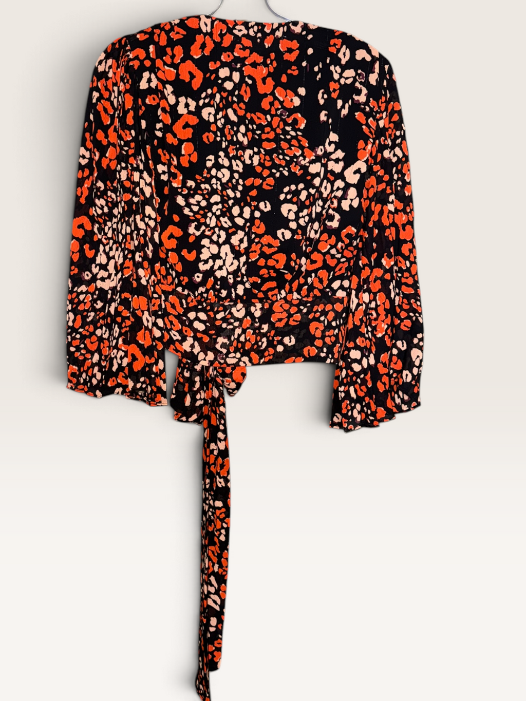 ASTR The Label Animal-Print Wrap Blouse