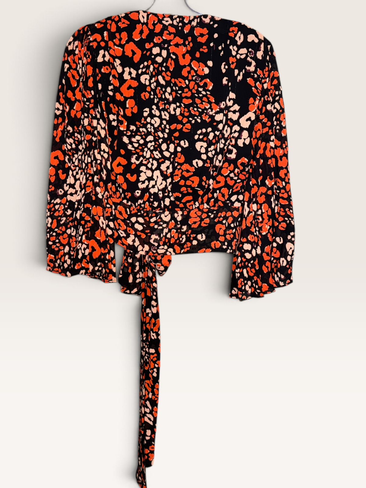 ASTR The Label Animal-Print Wrap Blouse