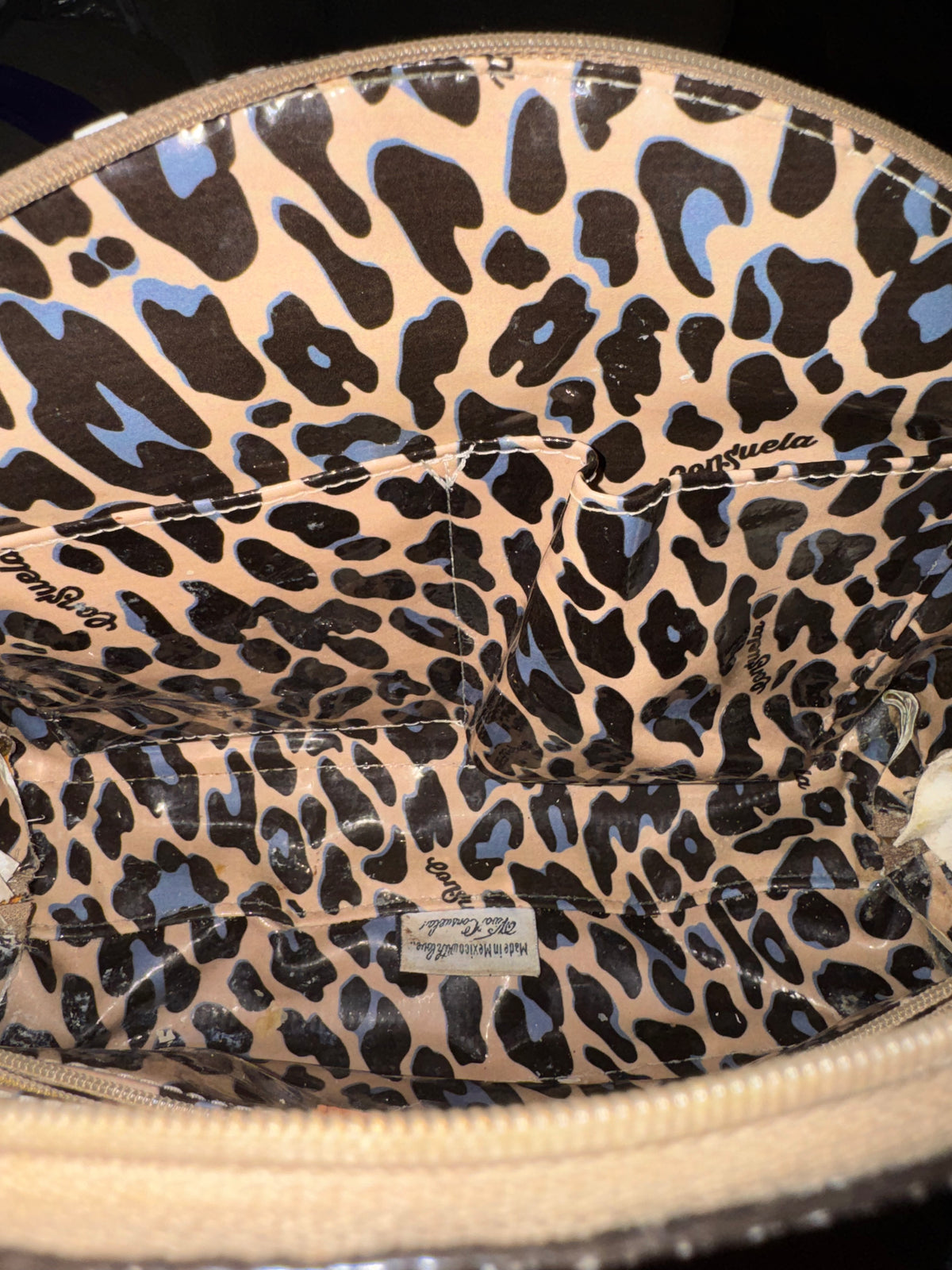 Consuela Mixed-Print Dome Satchel Handbag