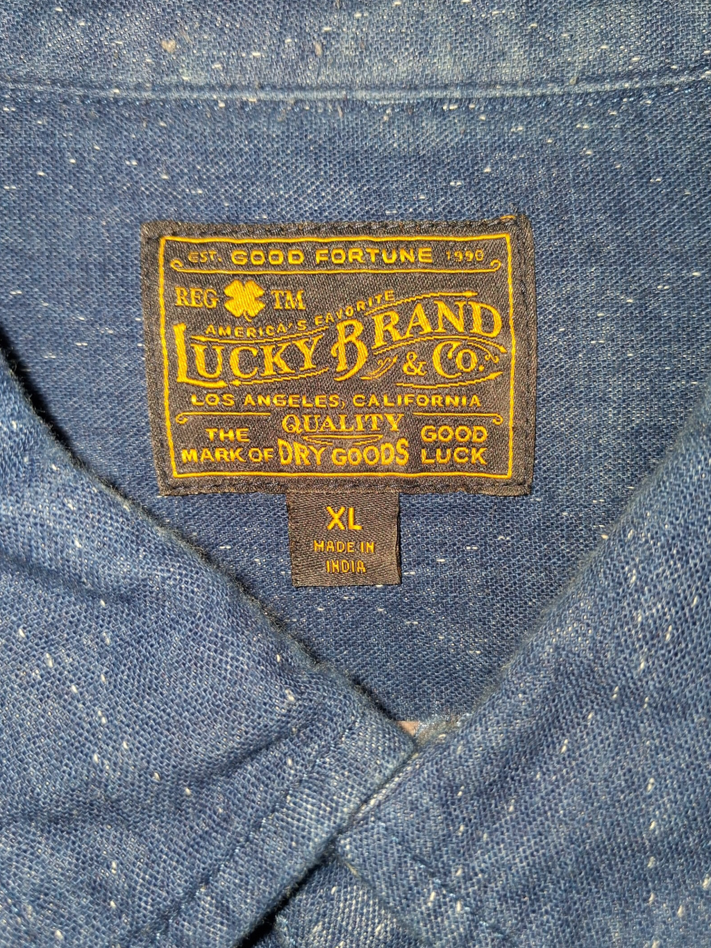 Lucky Brand Men's Blue Chambray Button-Down Shirt