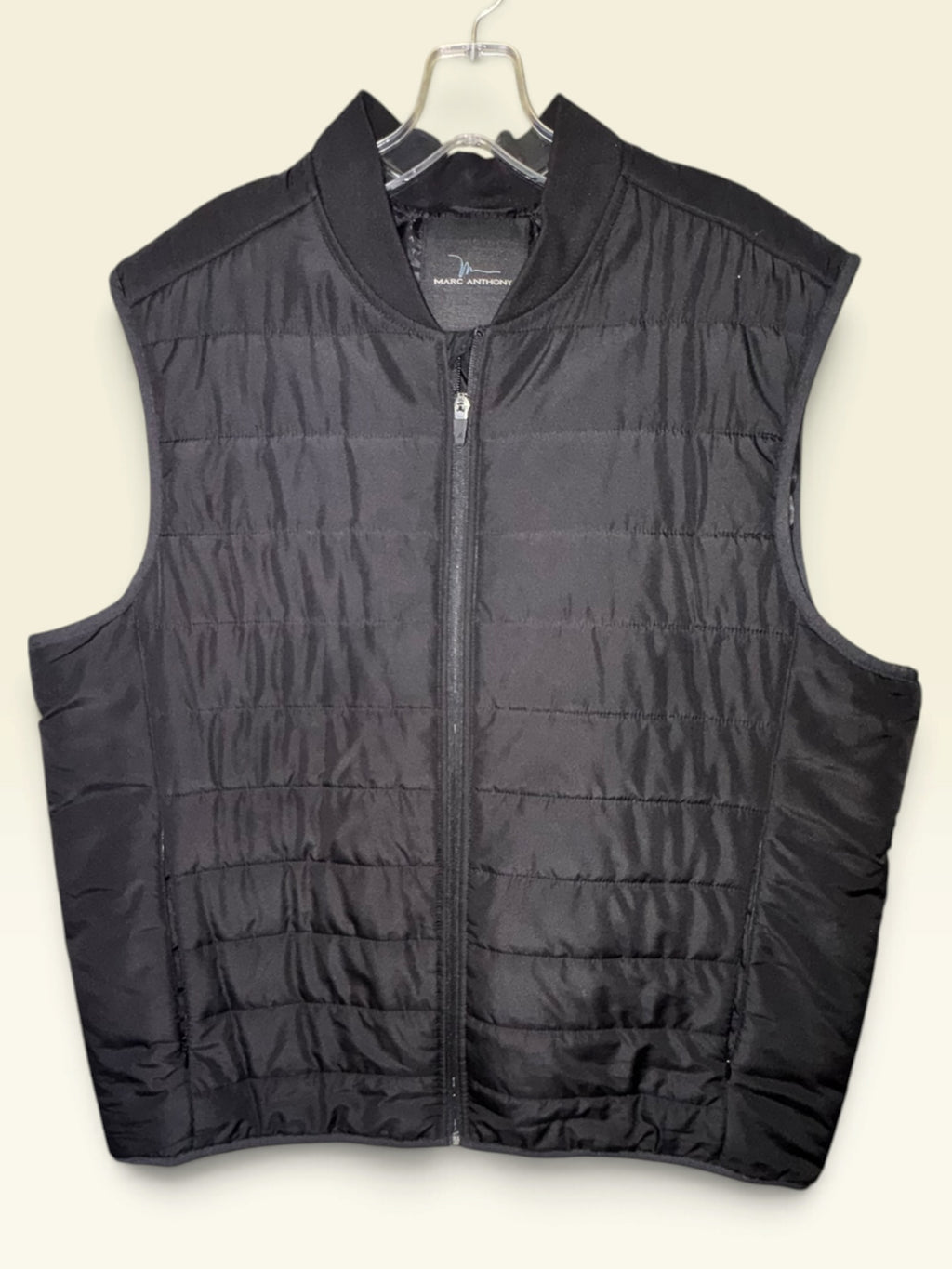 Marc Anthony Black Quilted Full-Zip Puffer Vest