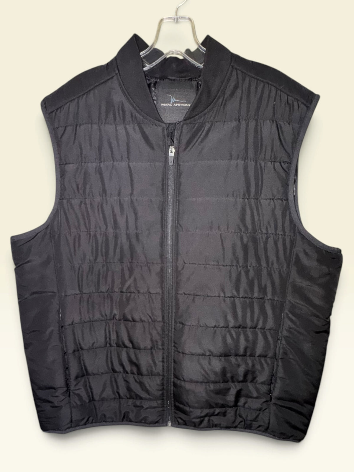 Marc Anthony Black Quilted Full-Zip Puffer Vest