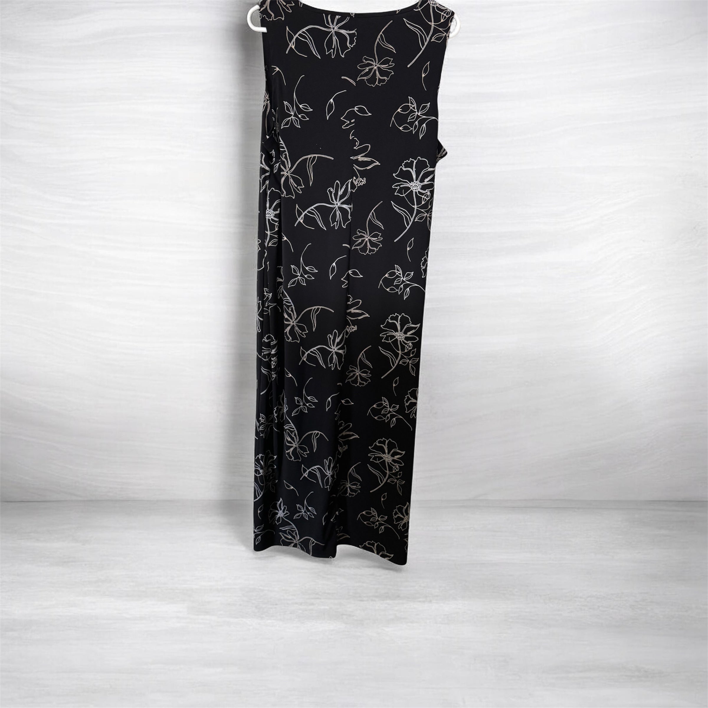 George Woman Black Floral Sleeveless Midi Dress