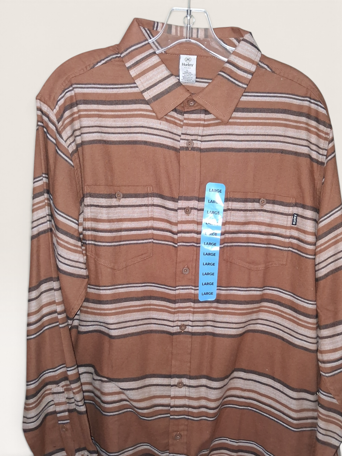 Hurley Men's Earth Tone Striped Flannel / Shirt Jacket (NWT)