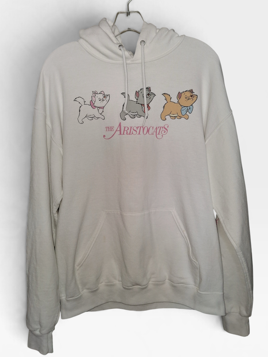 Disney The Aristocats Marie, Toulouse & Berlioz White Pullover Hoodie